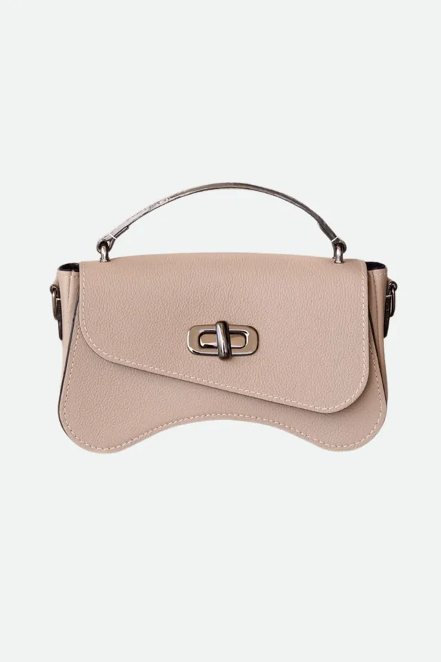 Nodie's L'Iconique Taupe Grainé Sac Baguette Cuir
