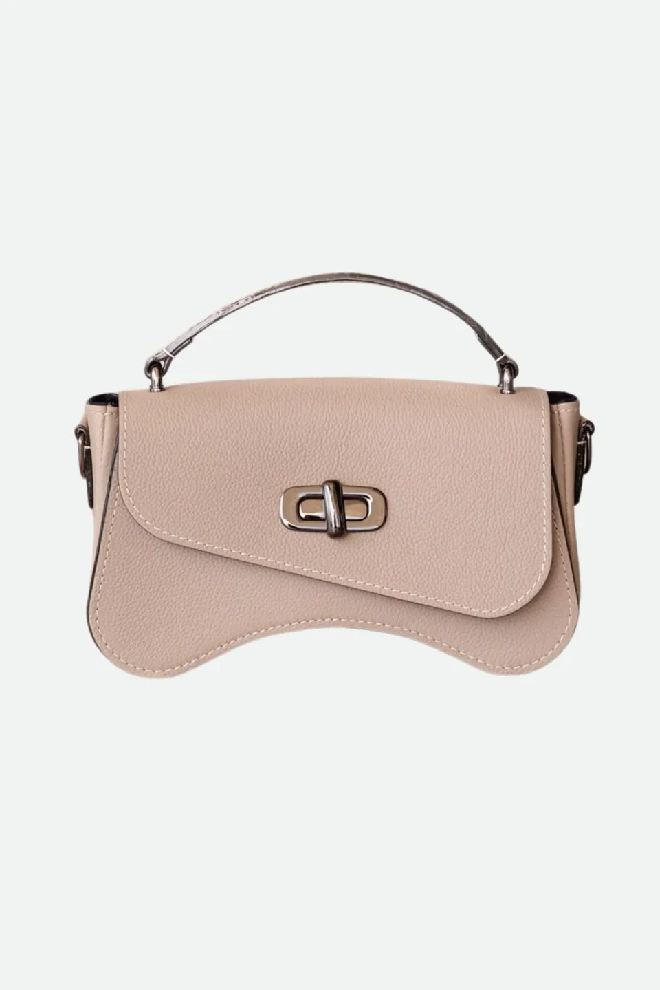 Nodie's L'Iconique Taupe Grainé Sac Baguette Cuir