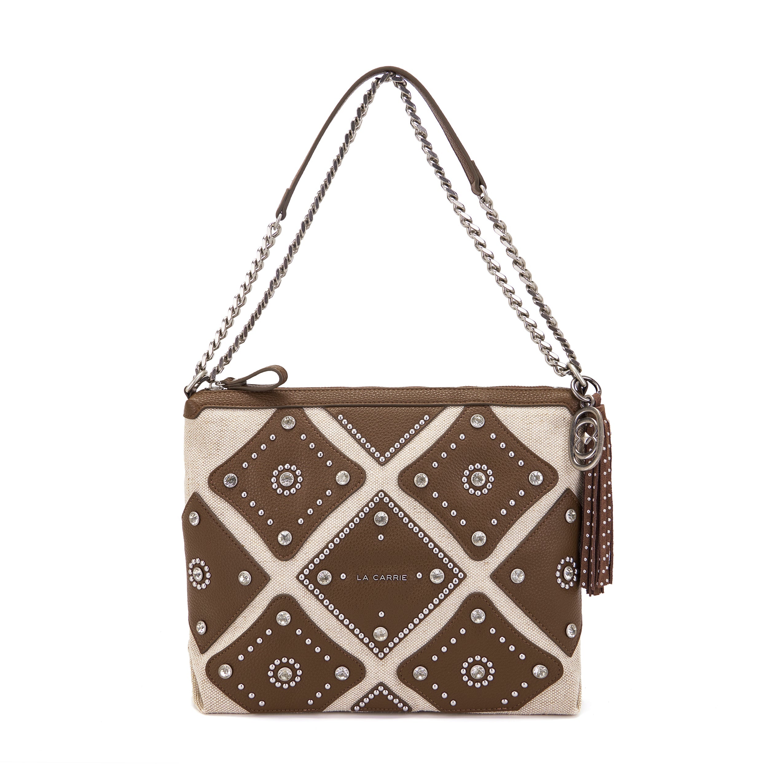 La Carrie Butterfly sac bandoulière marron PU-canvas 31x10x22cm