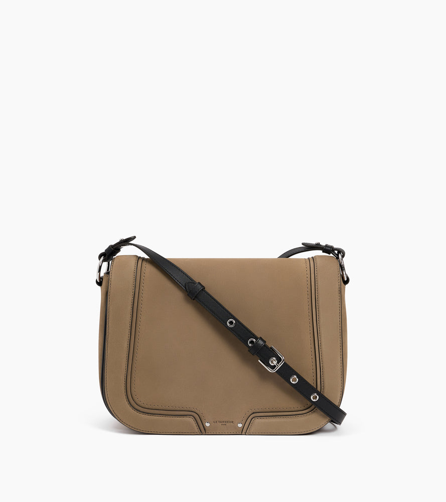 Le Tanneur Ella grand sac bandoulière cuir lisse nubuck