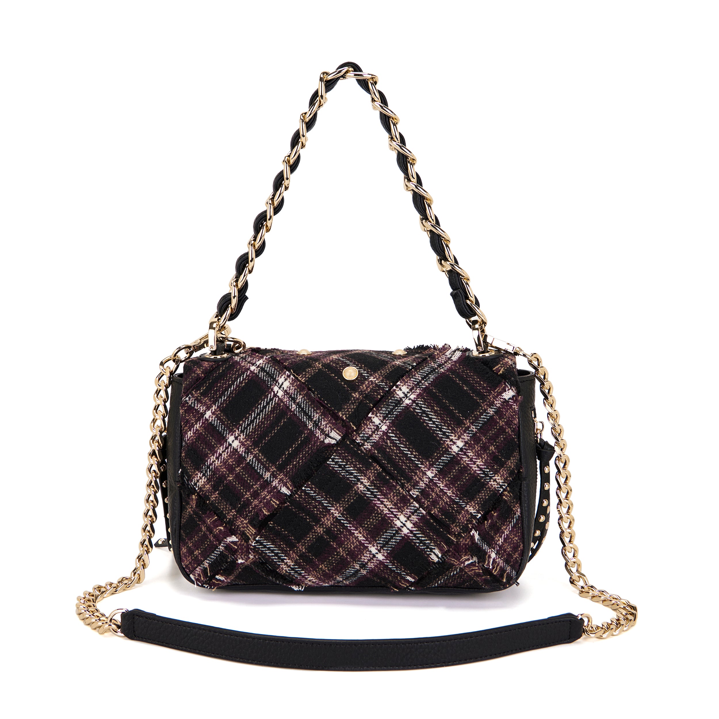 La Carrie Isabel Scottish sac épaule burgundy tartan