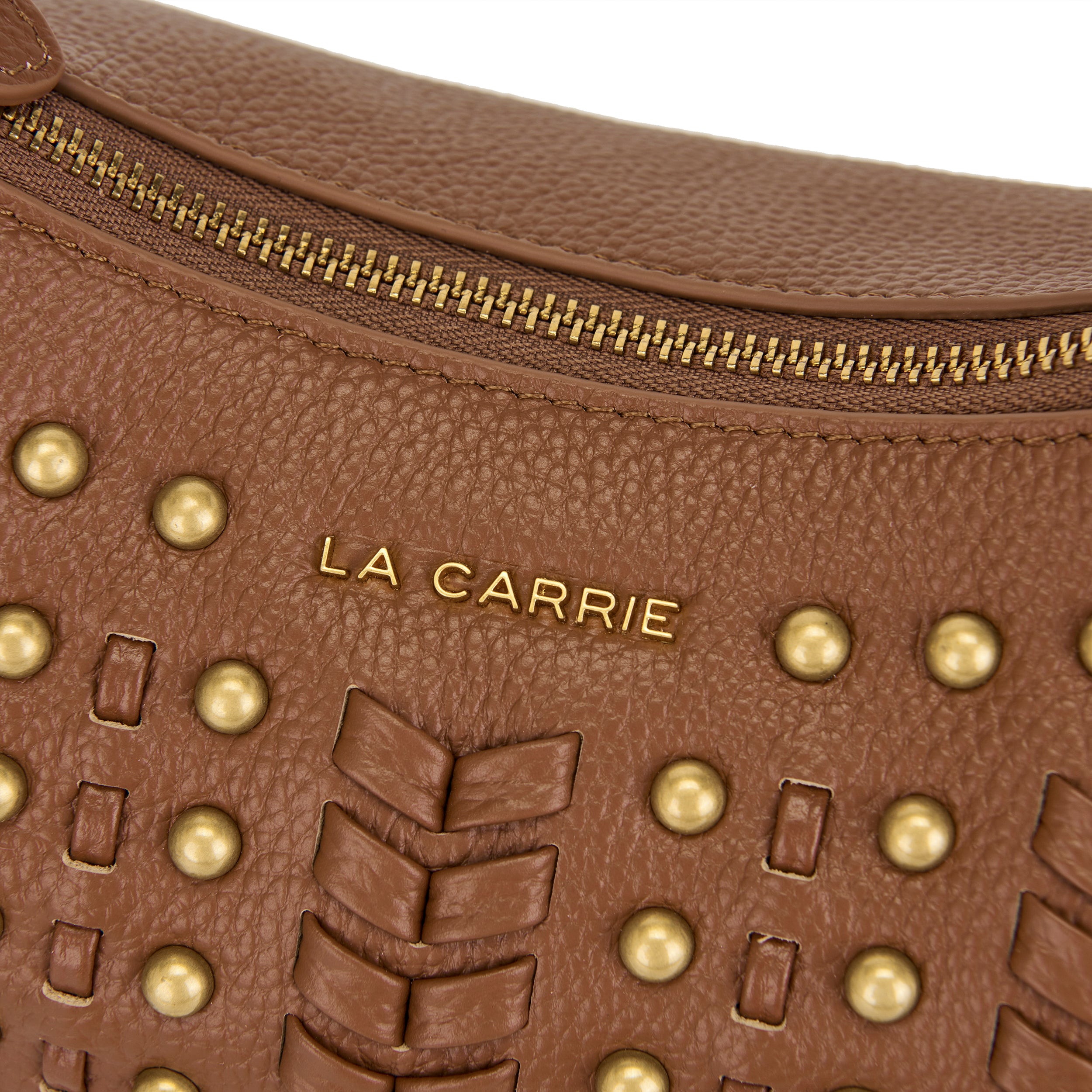 La Carrie Eclipse sac bandoulière cuoio cuir clouté 32x21cm