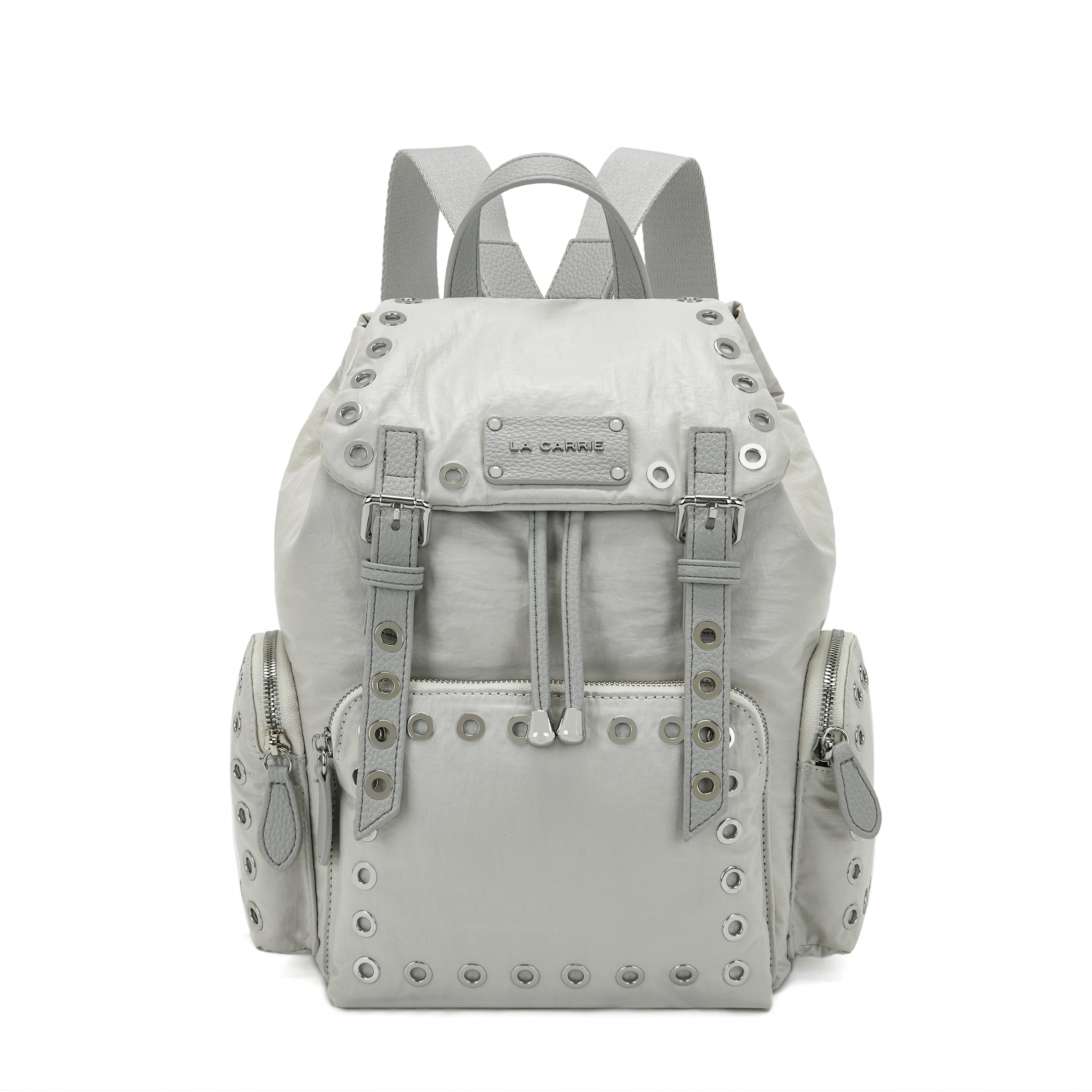 La Carrie Wrinkled sac à dos nylon gris 27x31 cm