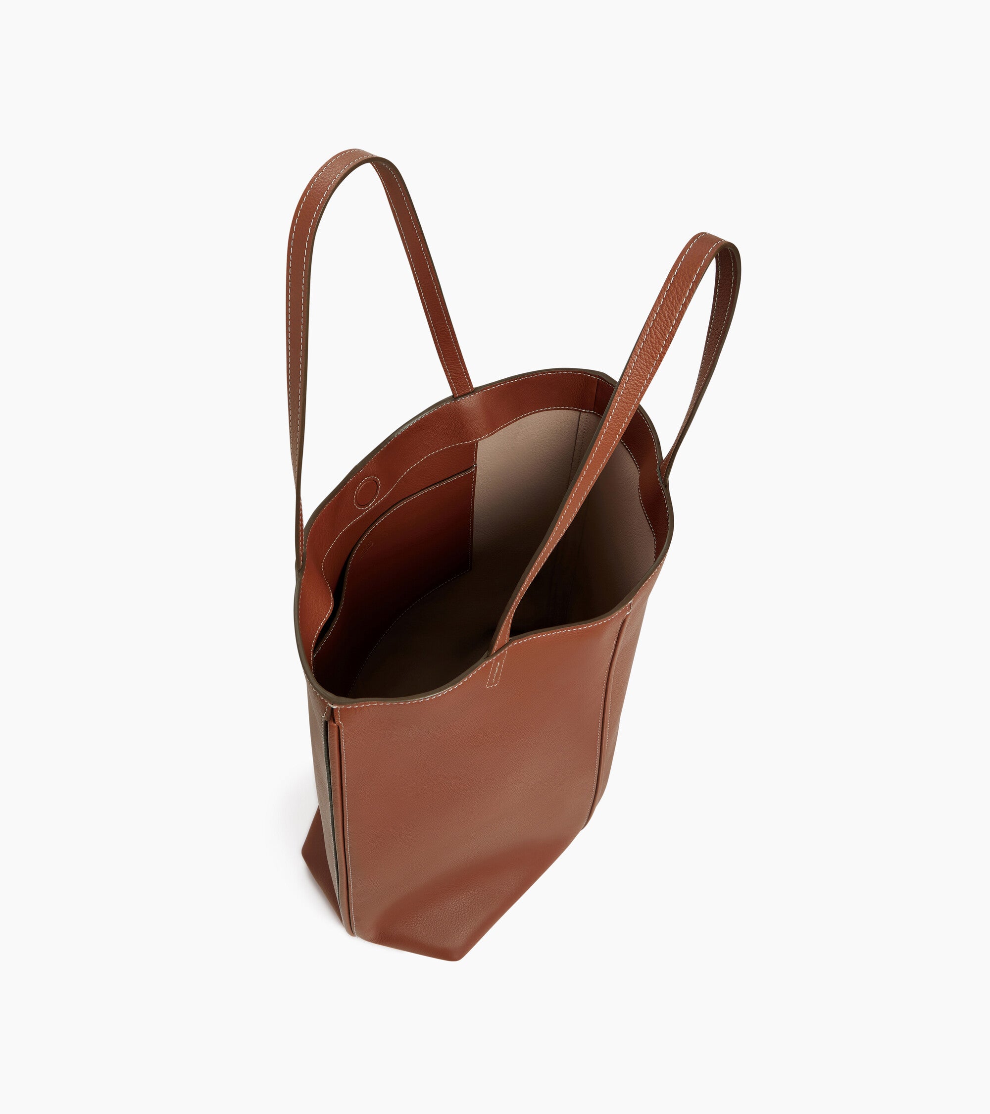 Le Tanneur Hortense Sac Cabas Moyen Cuir Mahogany Brown