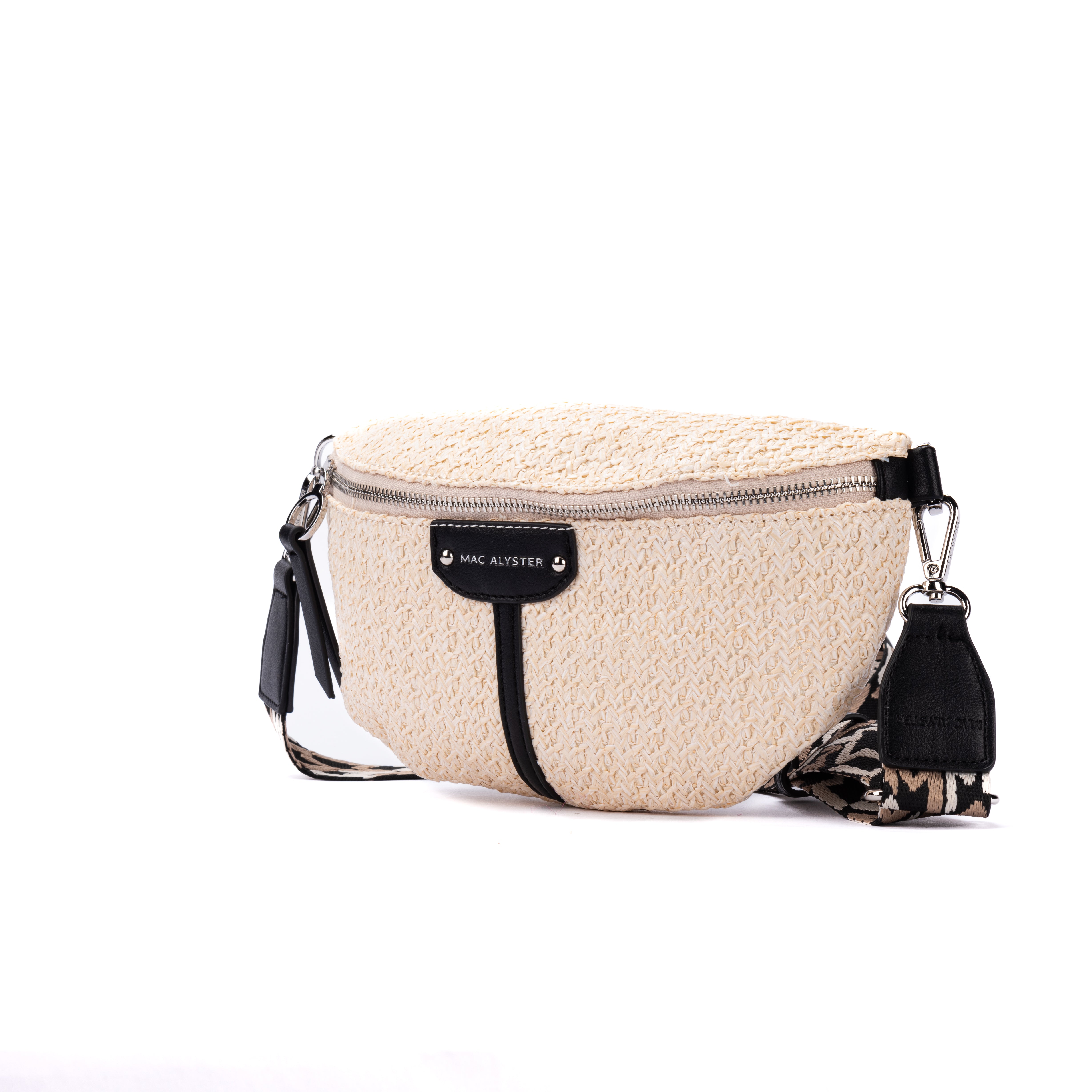 MAC ALYSTER Capsule sac banane noir paille