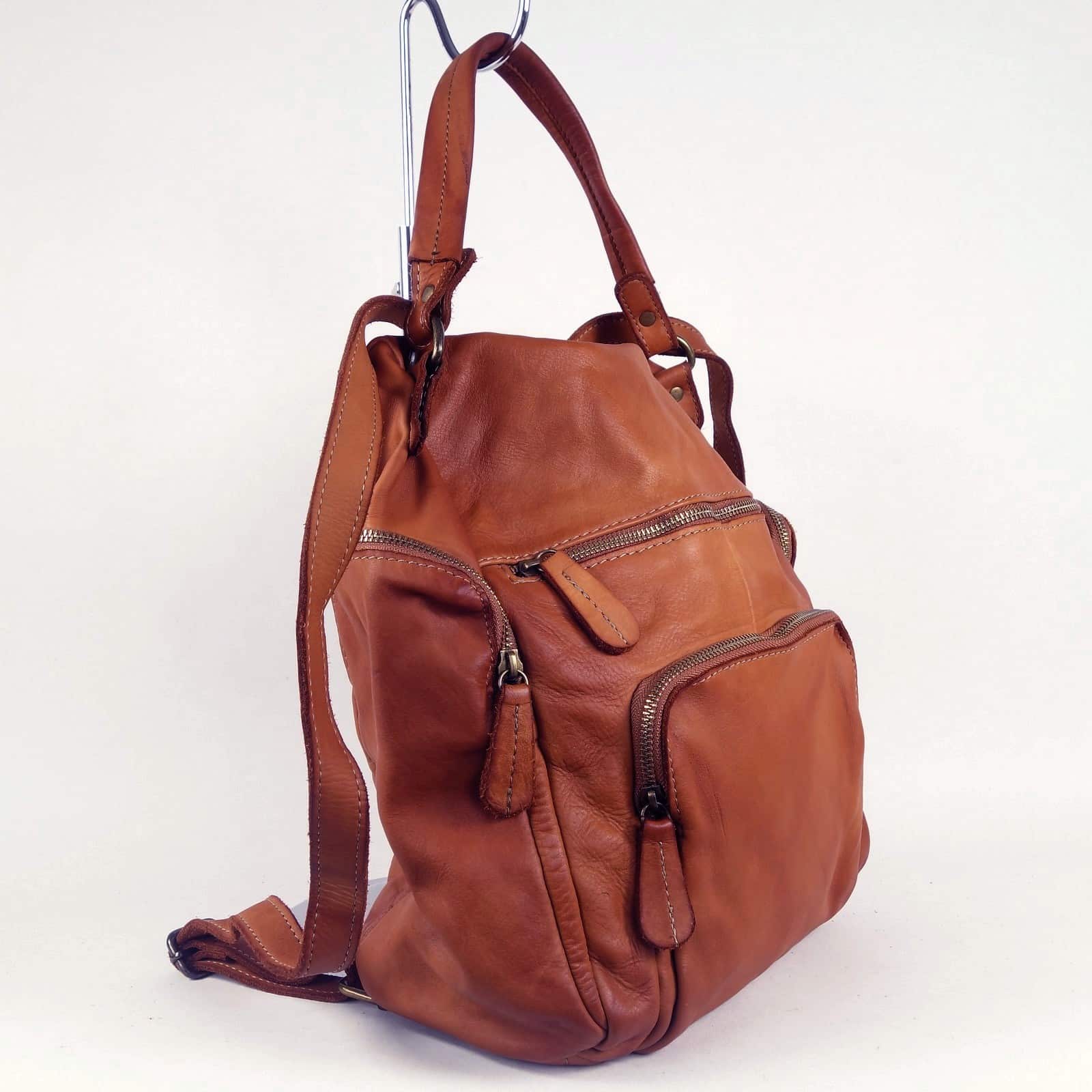 Collection Esprit Cuir MILO sac à dos cuir marron vintage femme