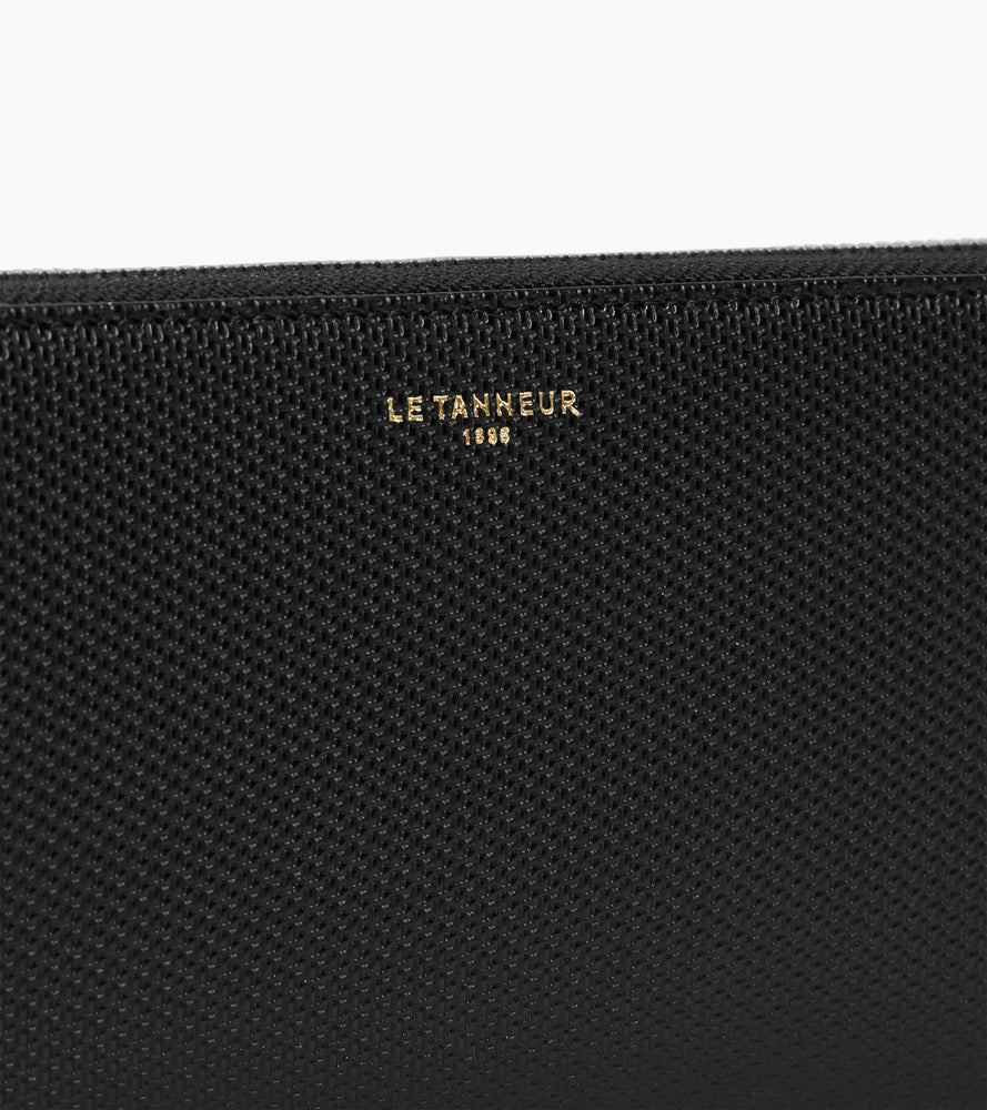 Le Tanneur Emilie Compagnon Zippé Cuir Noir RFID