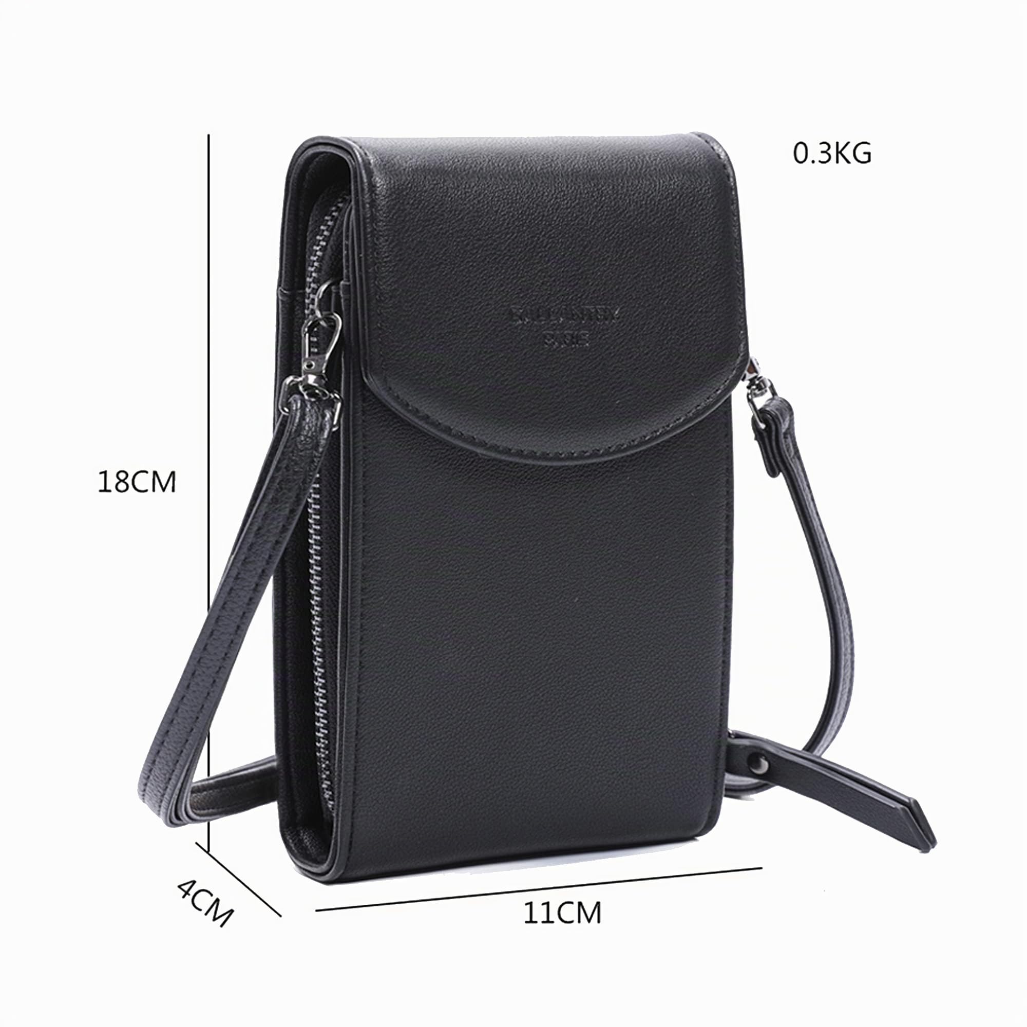 Gallantry Sacs Bandoulière Pochette Smartphone Noir Simili Cuir 11x18cm