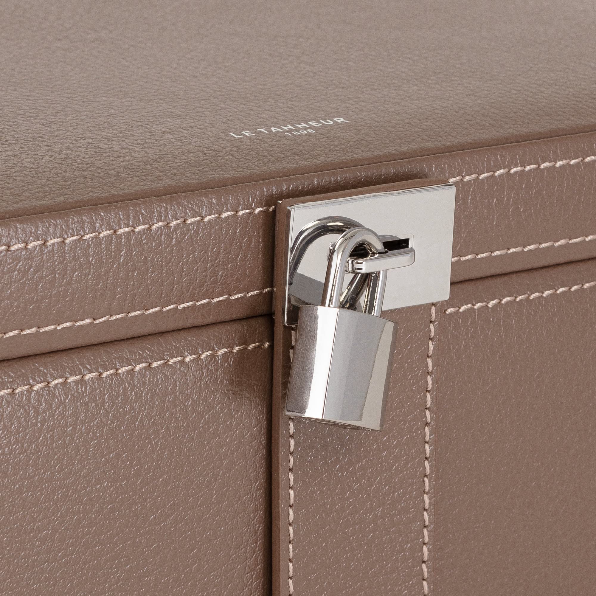 Le Tanneur Luggage boîte à bijoux cuir miroir cadenas voyage