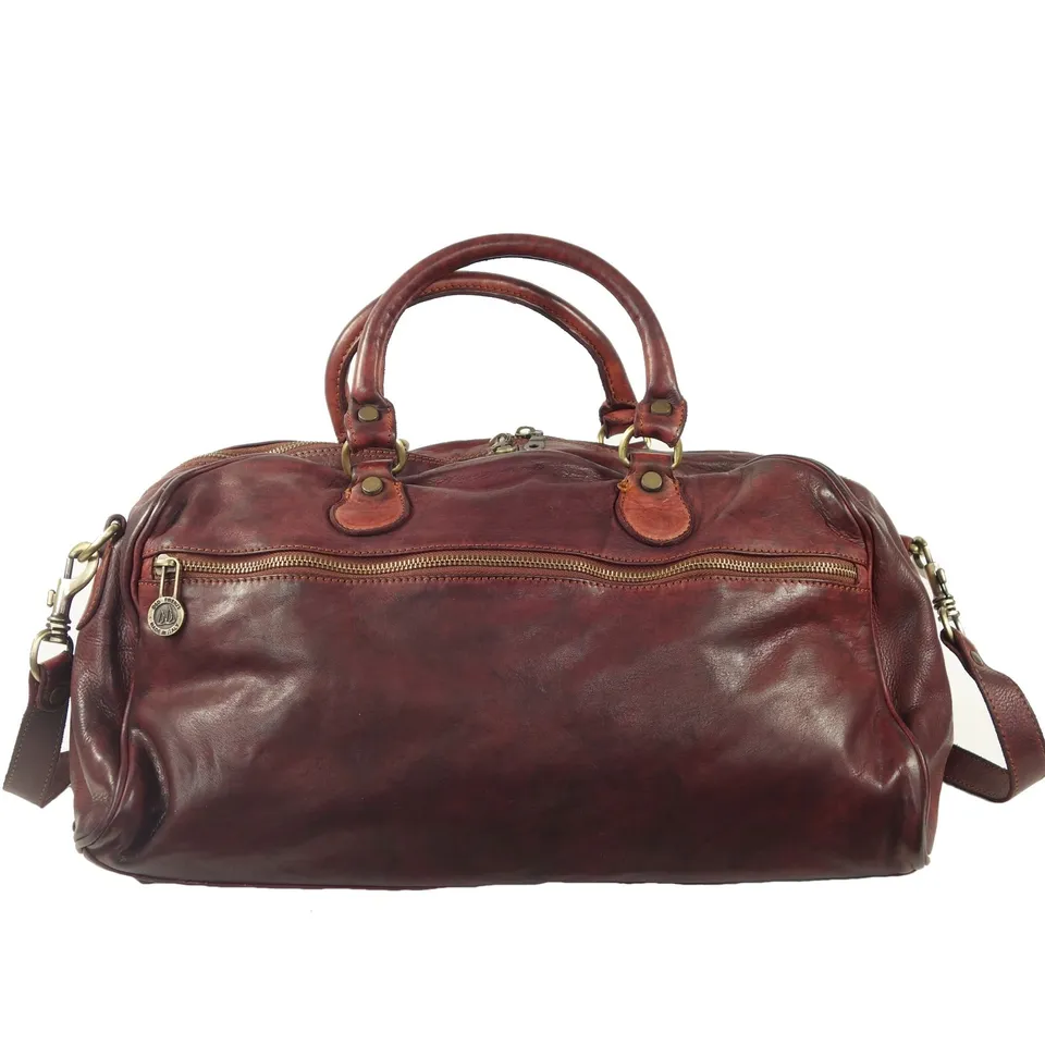 Collection Esprit Cuir Fabio sac week-end cuir bordeaux femme
