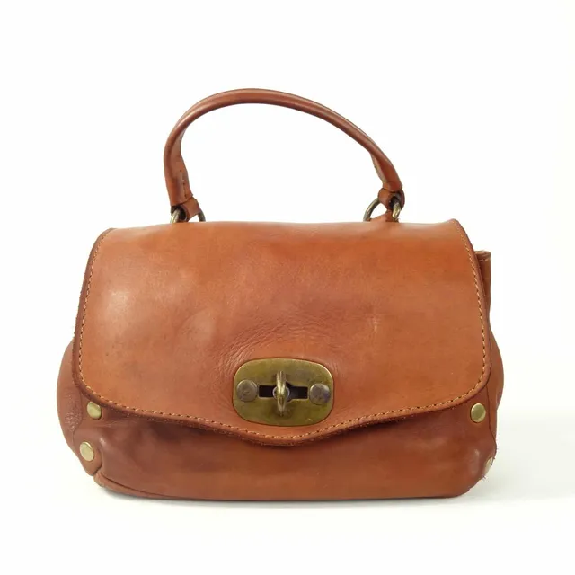 Collection Esprit Cuir SARA mini sac bandoulière naturel cuir