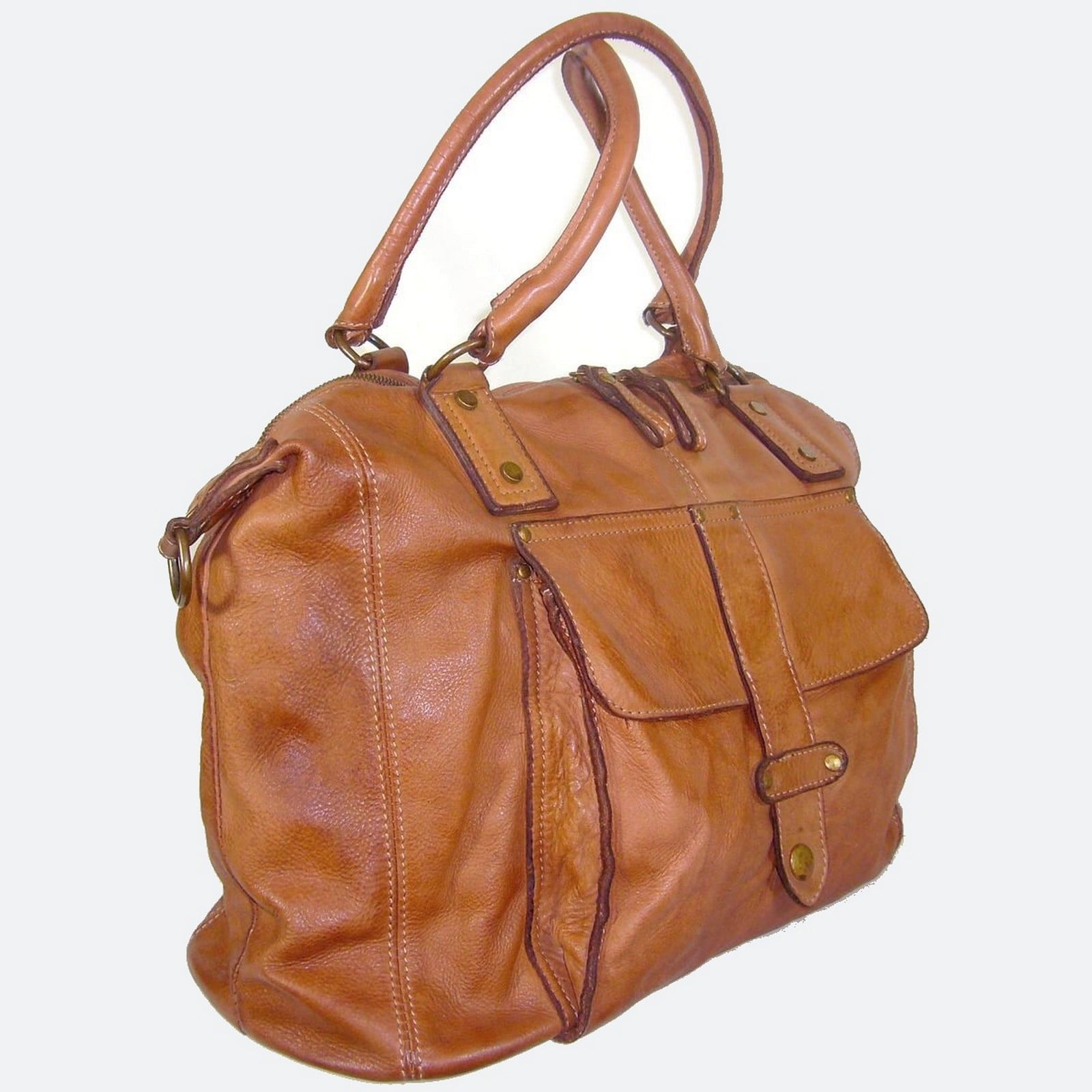 Collection Esprit Cuir Paulette sac voyage cuir naturel