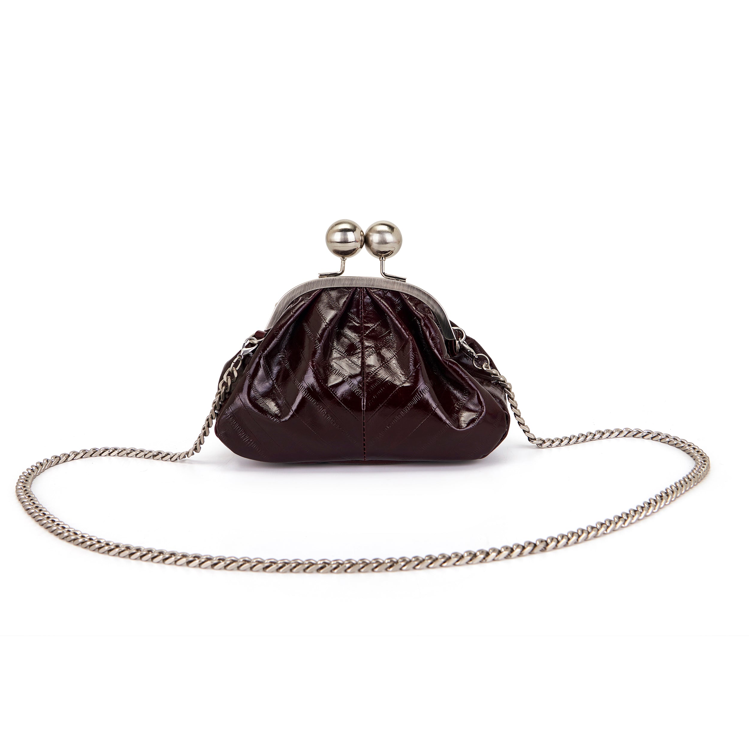 La Carrie Bag Capsule sac bandouliere cuir bordeaux 25x8x14