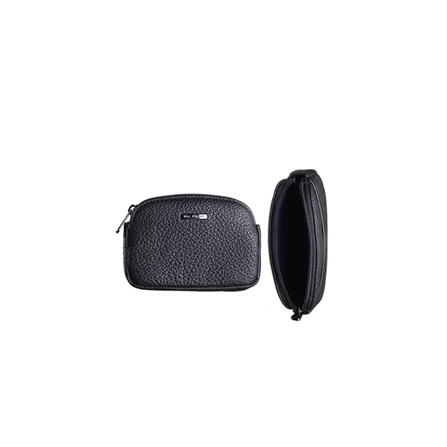 MAC ALYSTER Premium Porte-monnaie Noir grainé ultra-fin