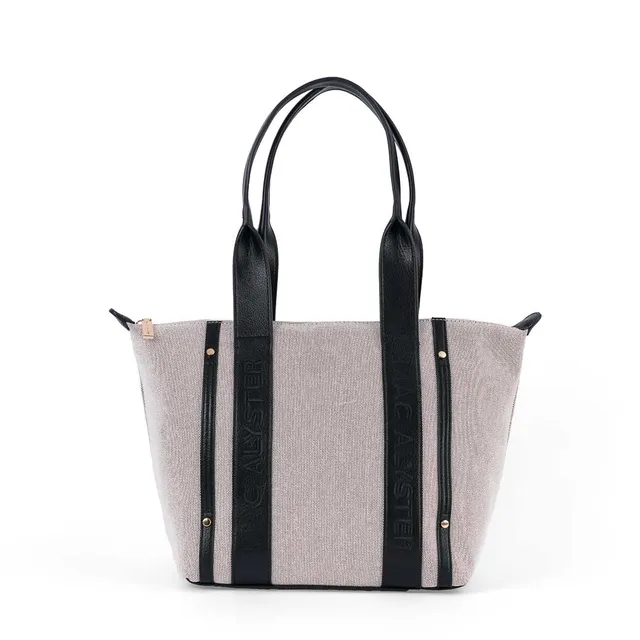 Mac Alyster Abrielle sac cabas lin noir grand format