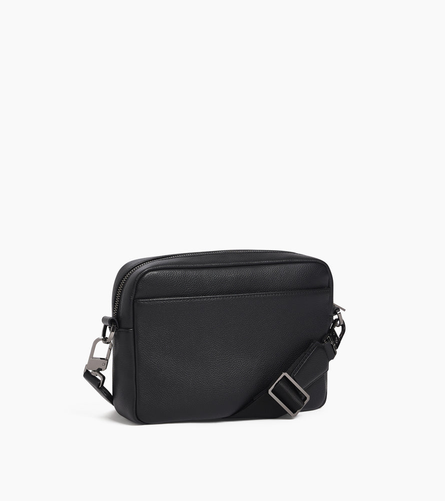 Le Tanneur Marceau sac bandoulière cuir noir grainé