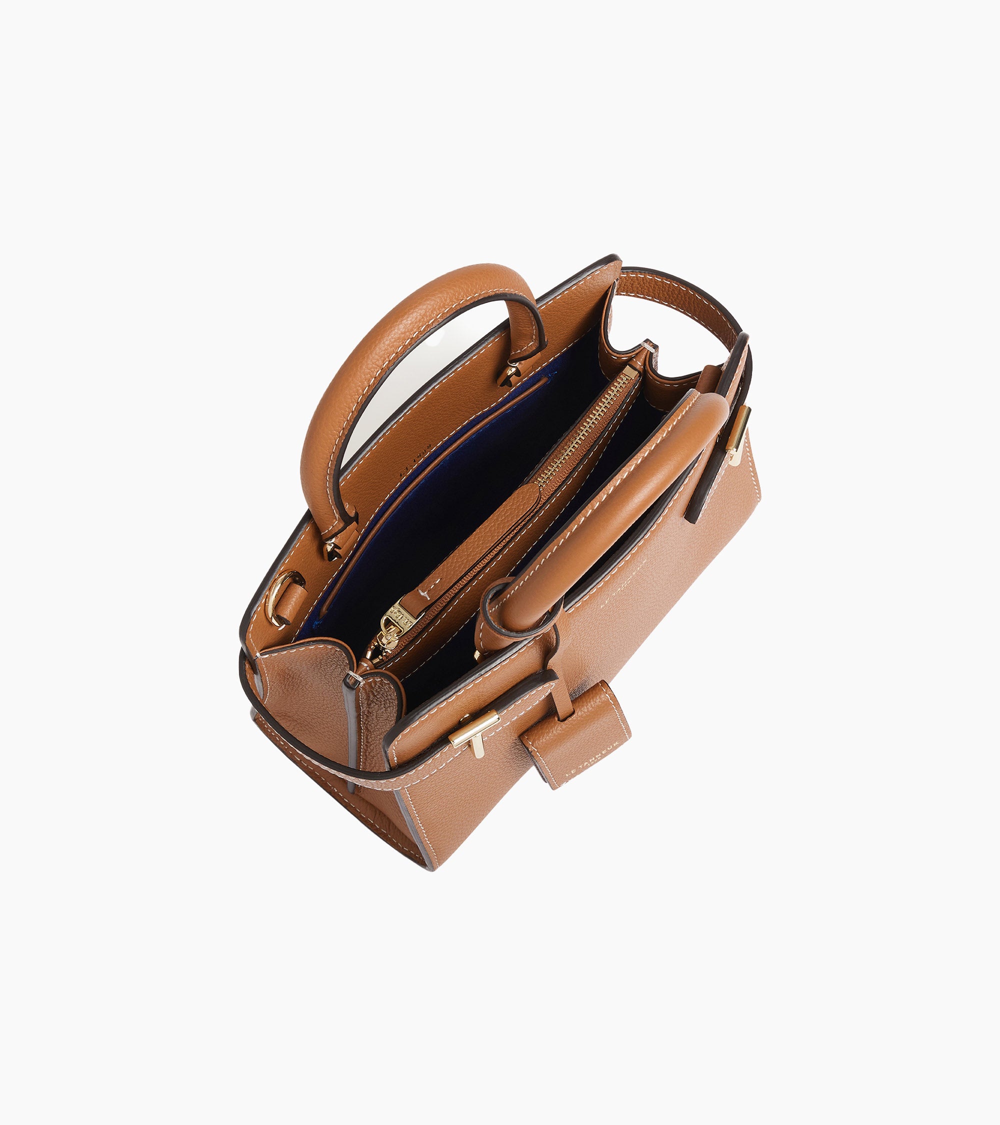 Le Tanneur Emilie petit sac à main cuir marron 3 compartiments