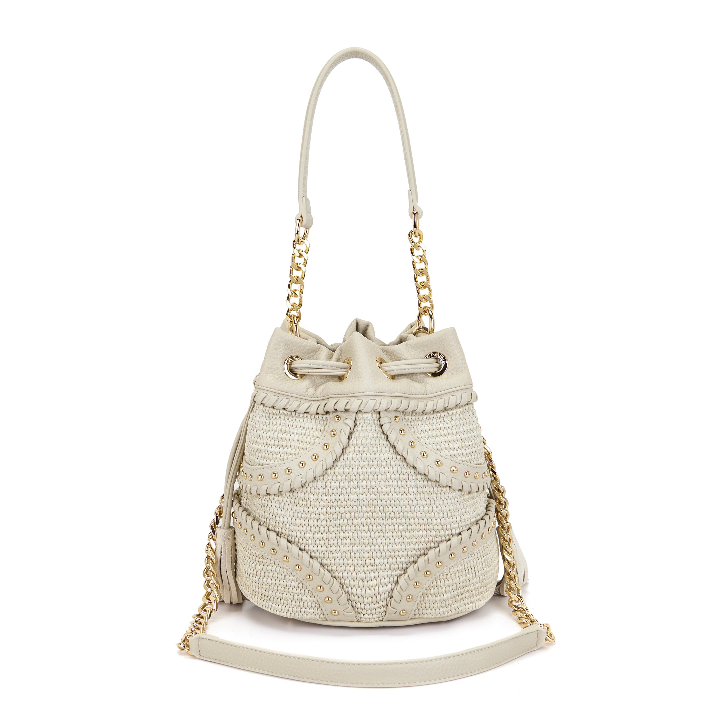 La Carrie La Plage sac seau raphia ivoire 24x17x26cm