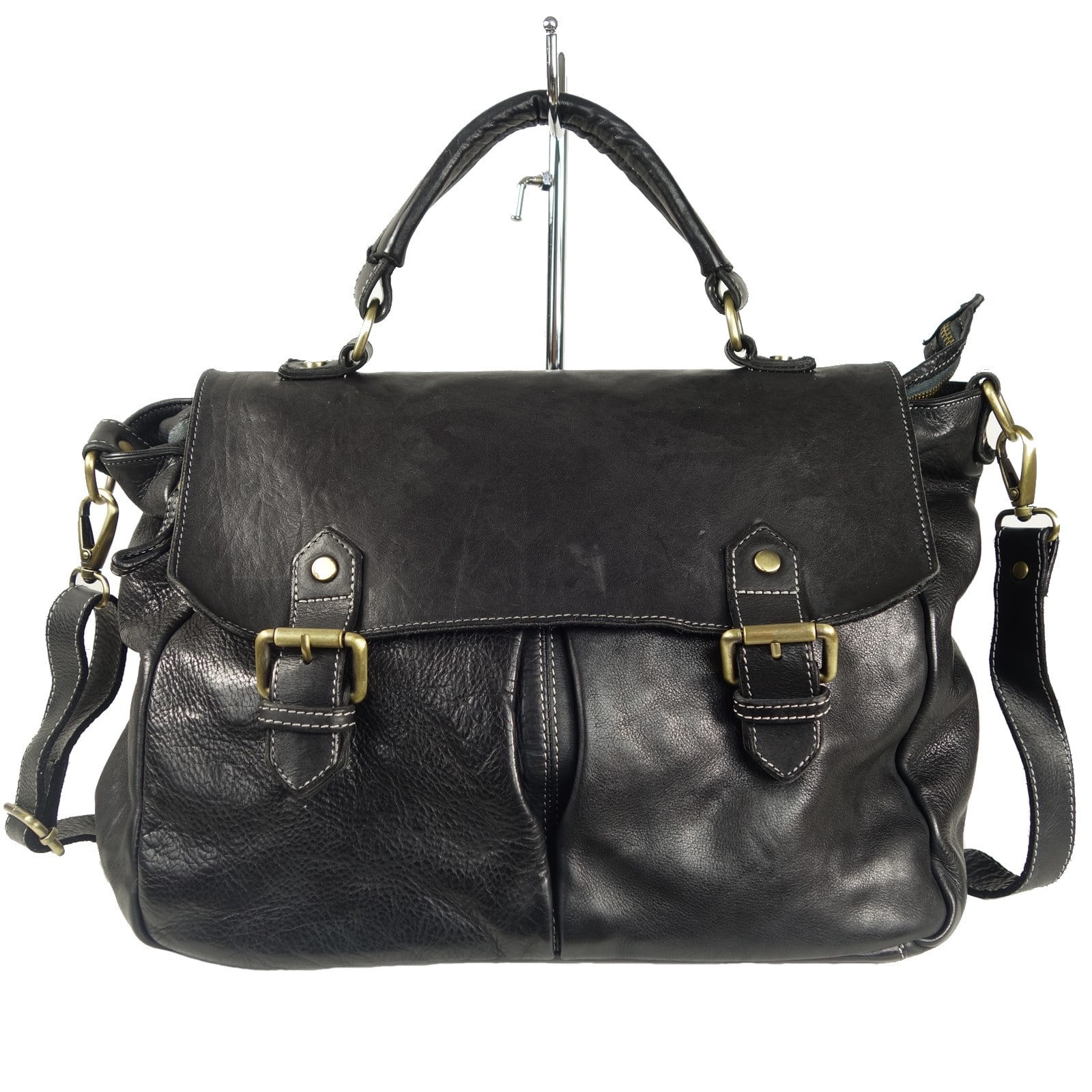 Collection Esprit Cuir TONI sac homme cuir noir vintage PC