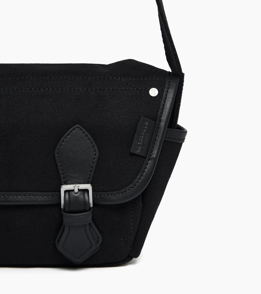 Le Tanneur Solveig petit sac bandoulière toile Black