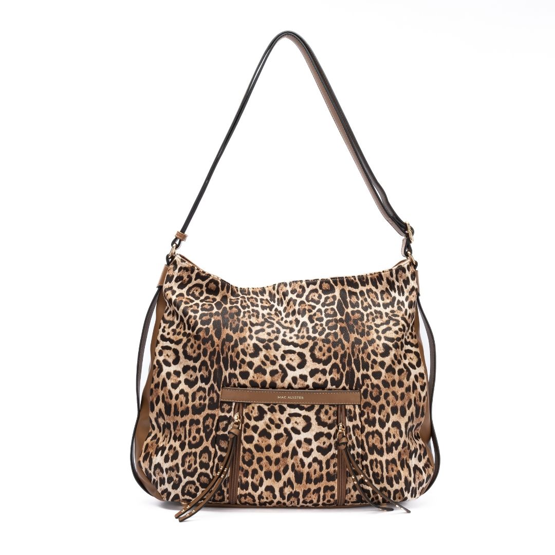 MAC ALYSTER Léopard sac besace noir imprimé animal