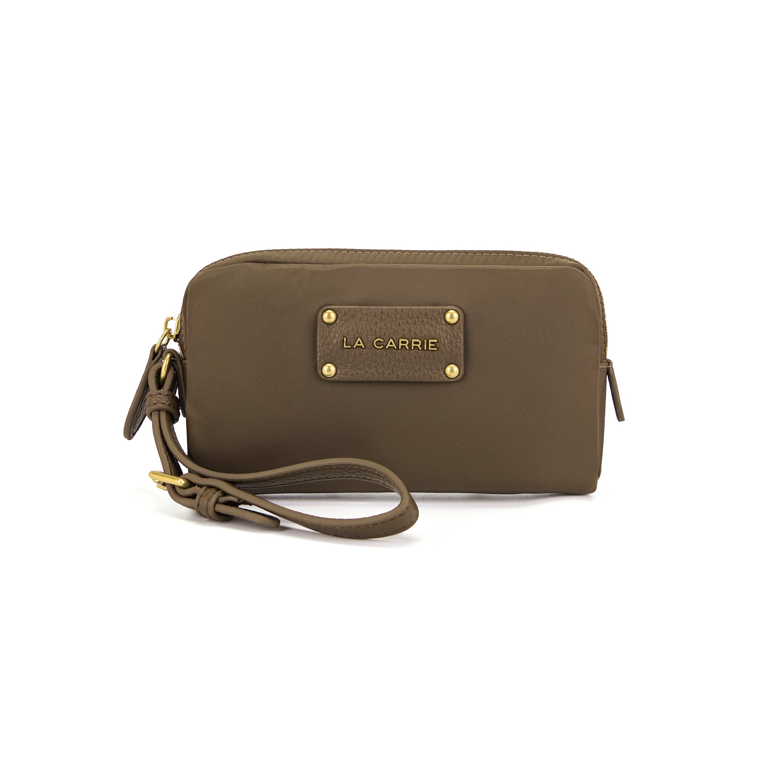 La Carrie In&Out pochette nylon blue brown 18 cm