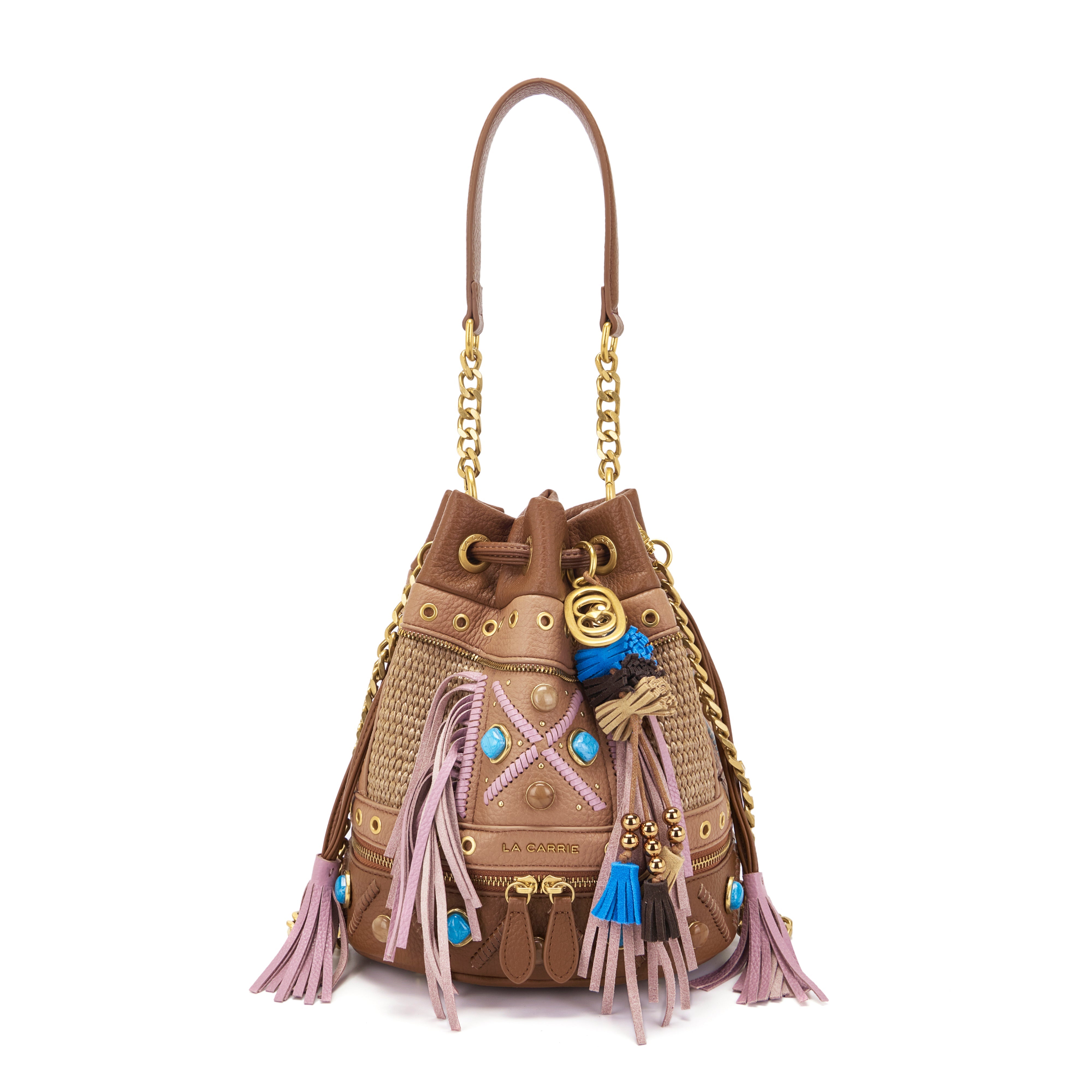 La Carrie Secchiello Jungle sac seau cotto tressé 24x17x26cm
