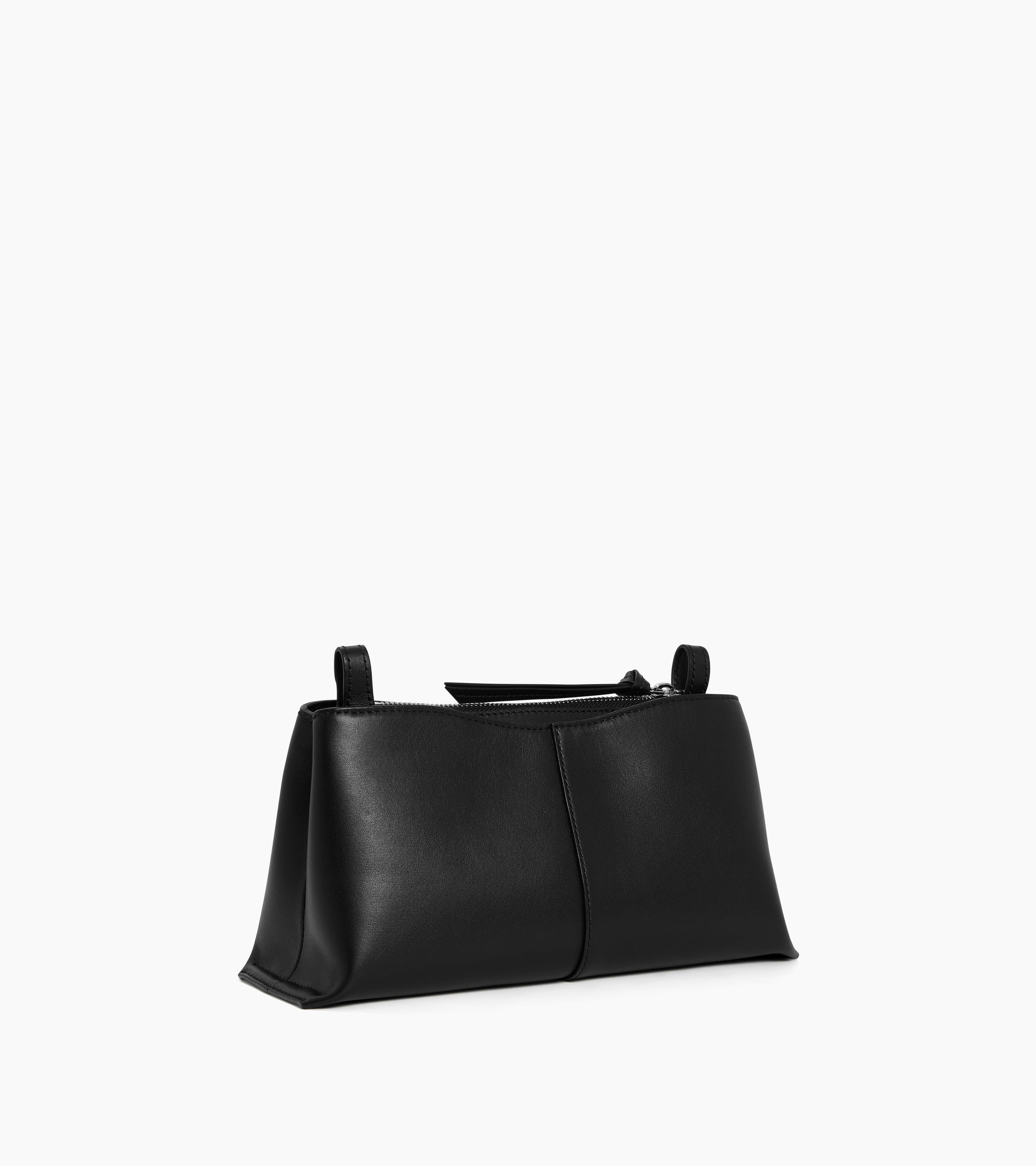 Le Tanneur Felicie petit sac bandouliere cuir lisse noir zippe