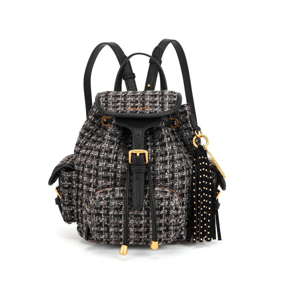 La Carrie Cross sac à dos noir bouclé 27x31 cm