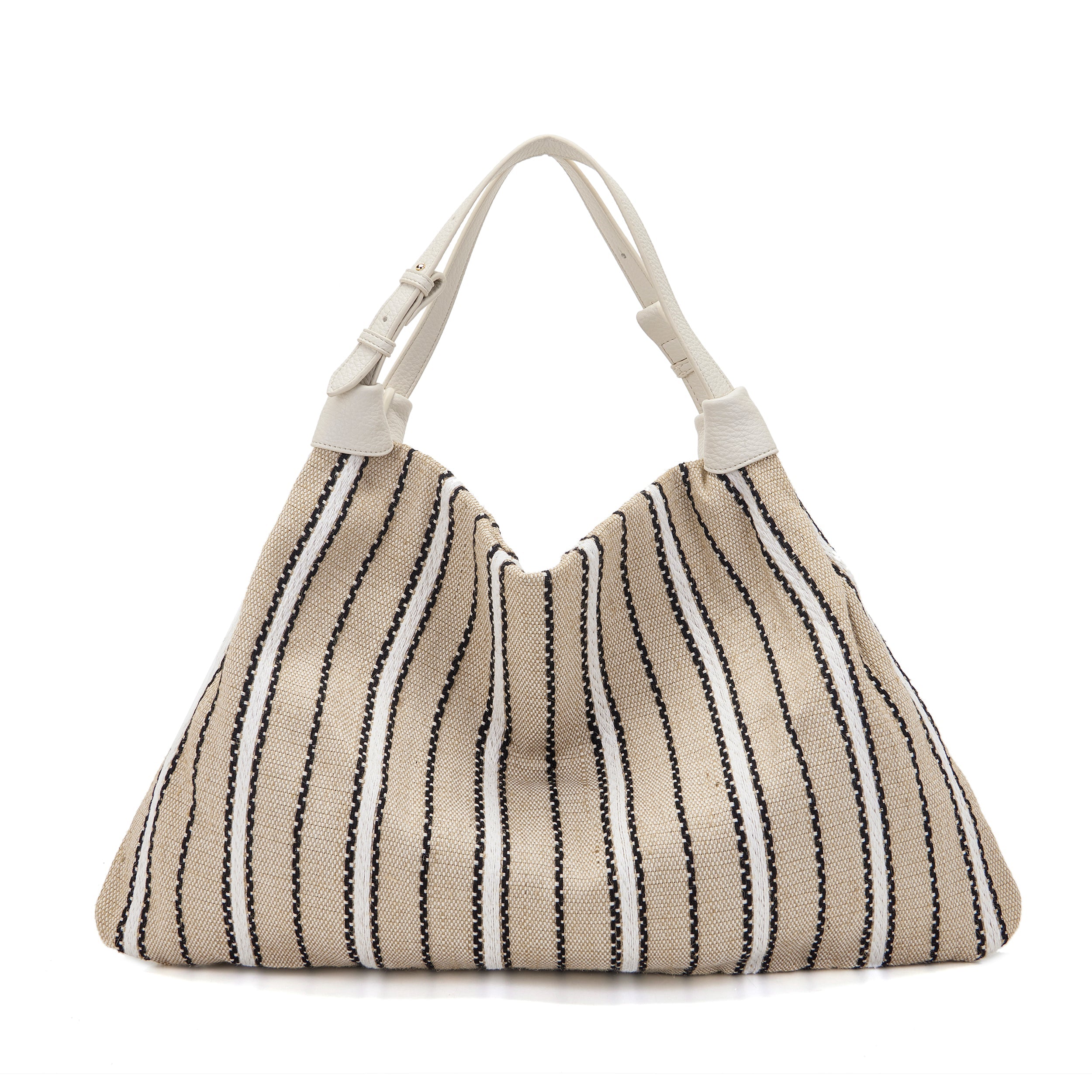 La Carrie Bicolor sac cabas IVORY toile à rayures