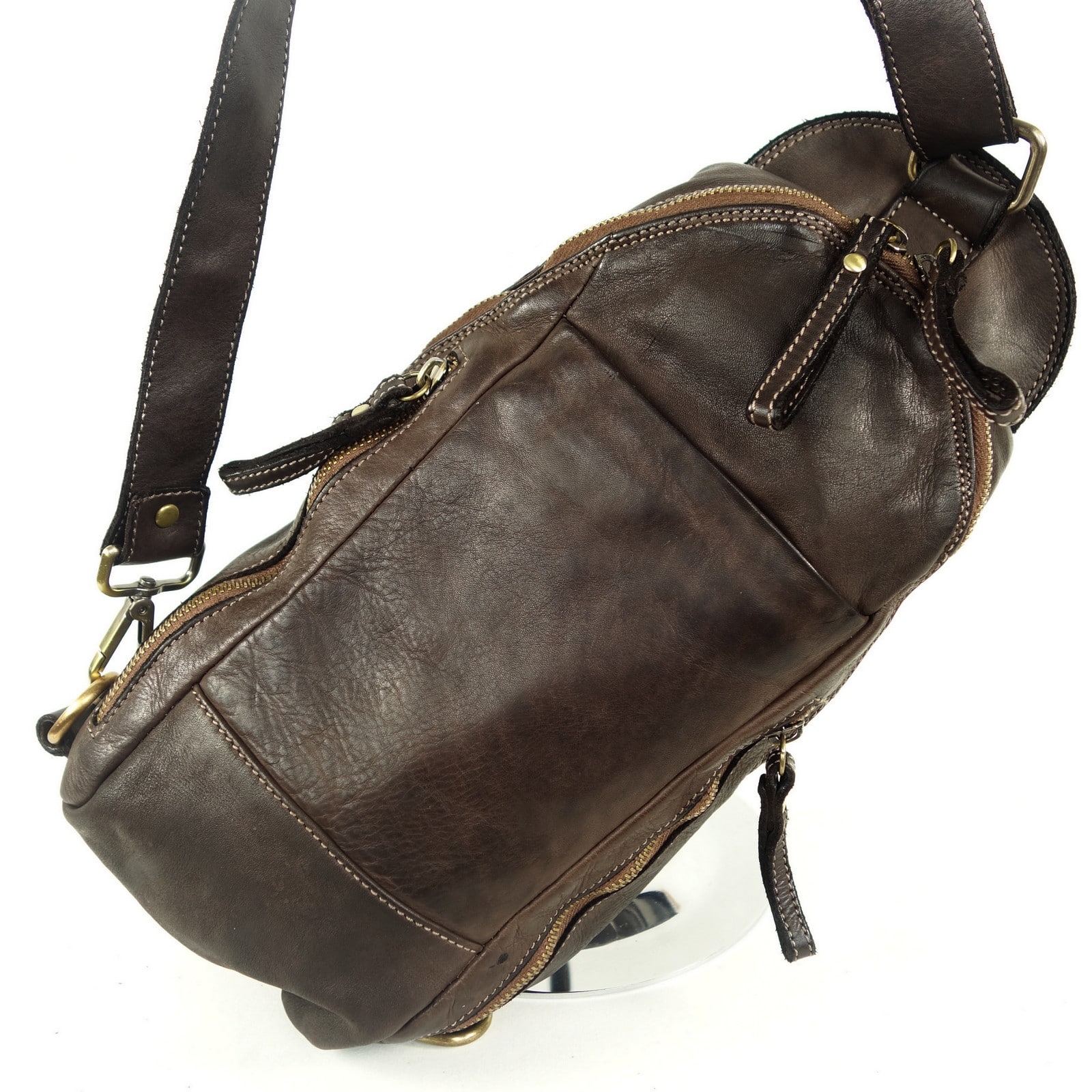 Collection Esprit Cuir BUDY sac holster cuir brun vintage homme