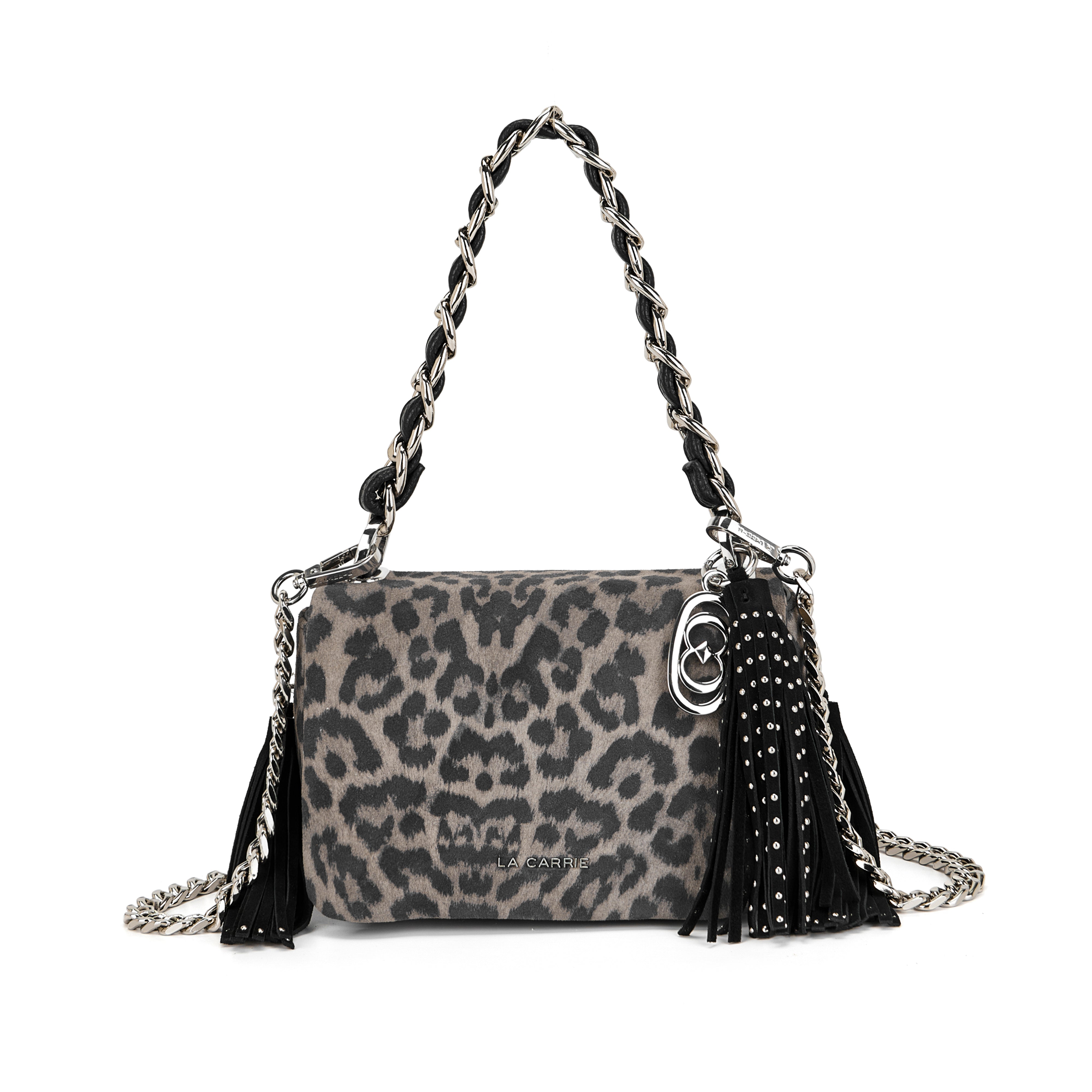 La Carrie Isabel Lio sac épaule gris suède animalier