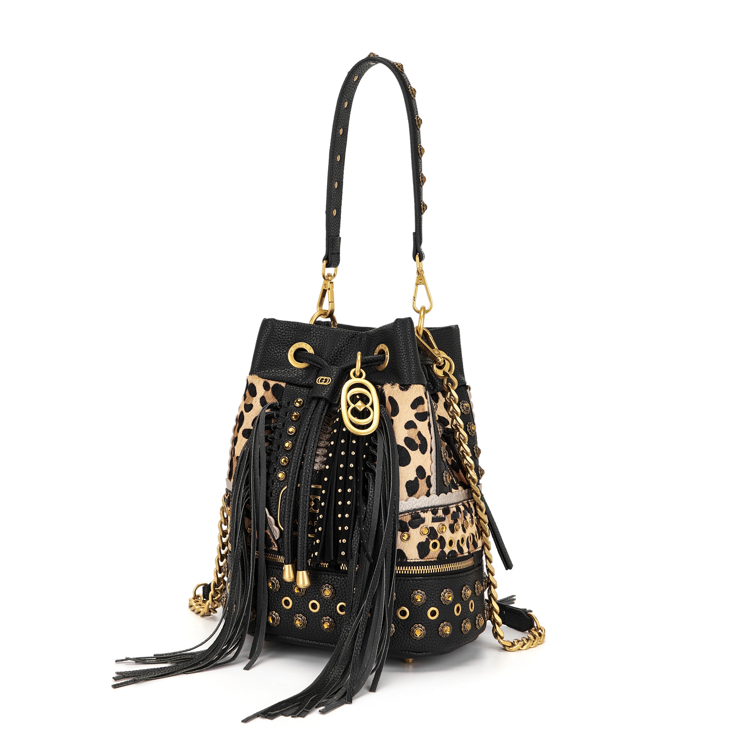 La Carrie Jungle sac seau léopard 26x19x28cm
