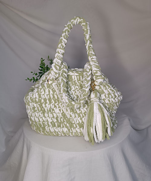 Takiri Elégance TK1141 sac à main vert blanc pilou