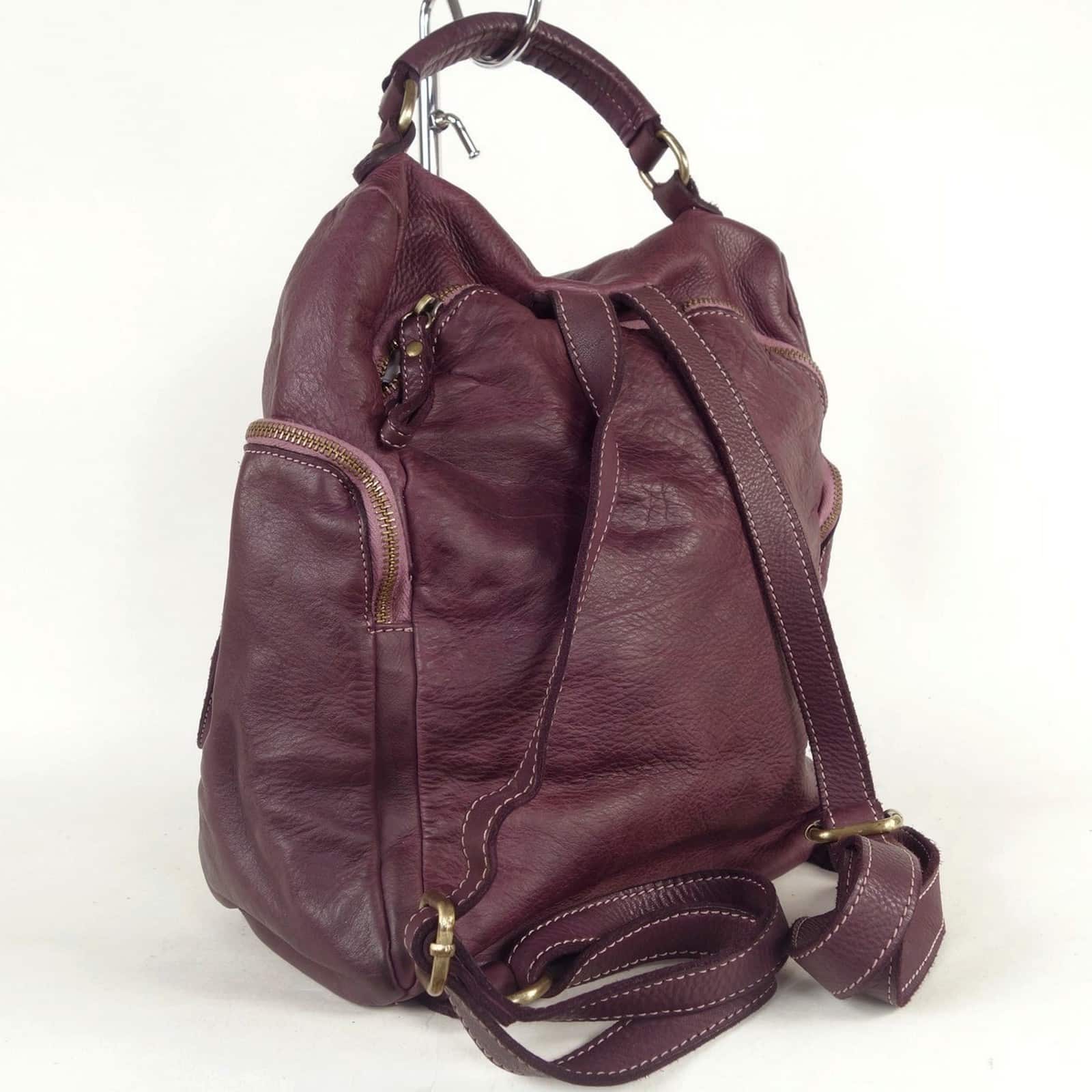 Collection Esprit Cuir Sac à dos Milo sac à dos cuir bordeaux