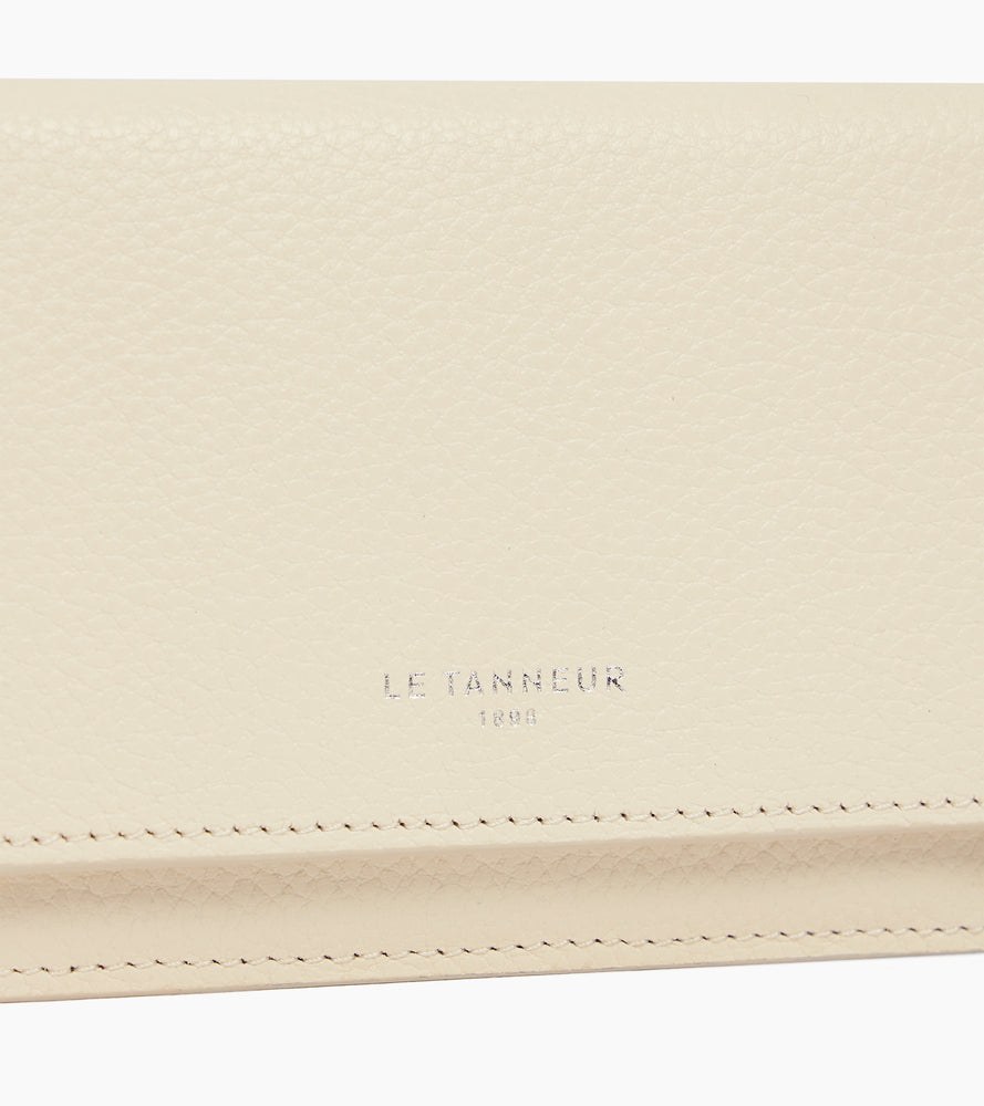Le Tanneur Emilie porte-cartes à rabat cuir blanc RFID