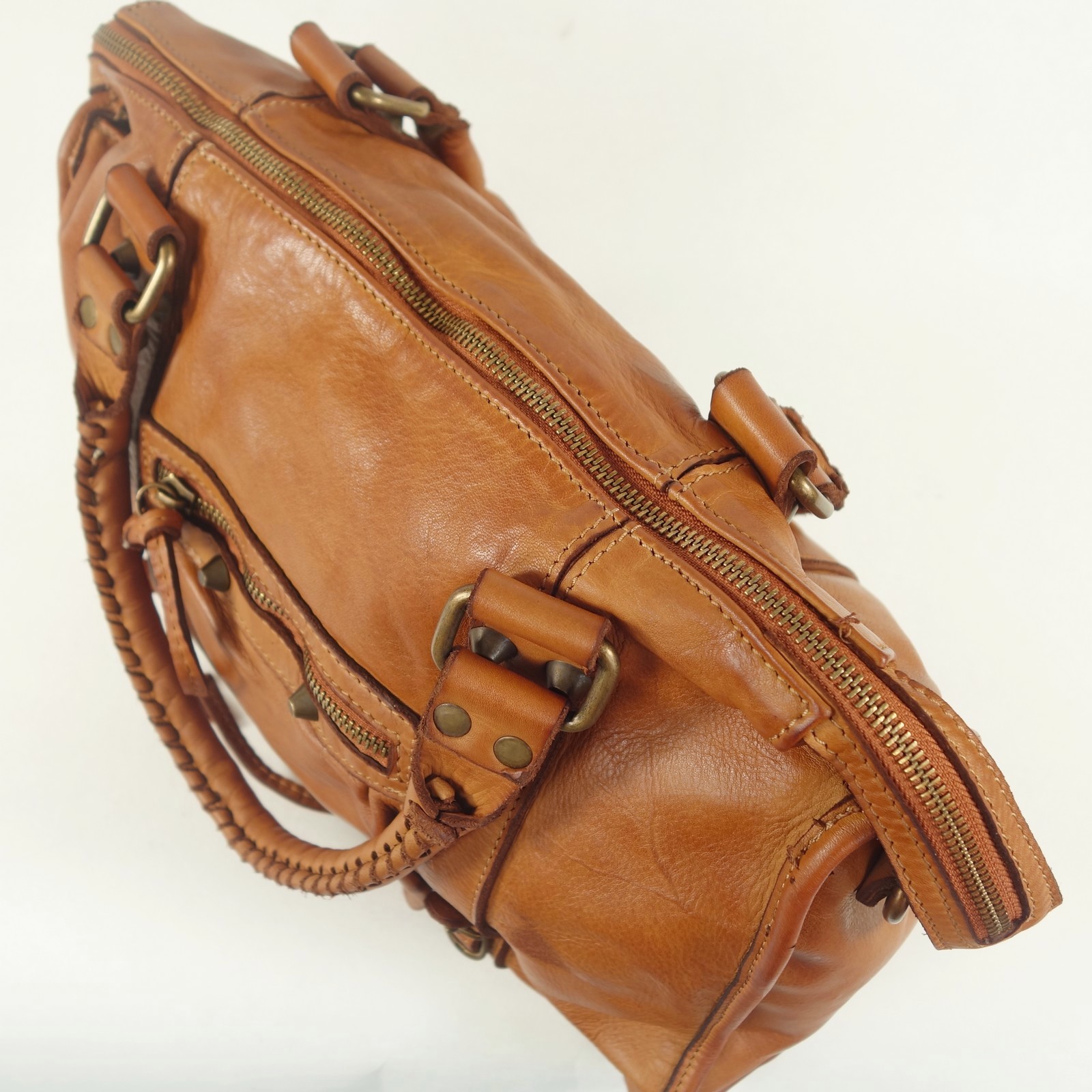 Collection Esprit Cuir Lola sac camel cuir vintage