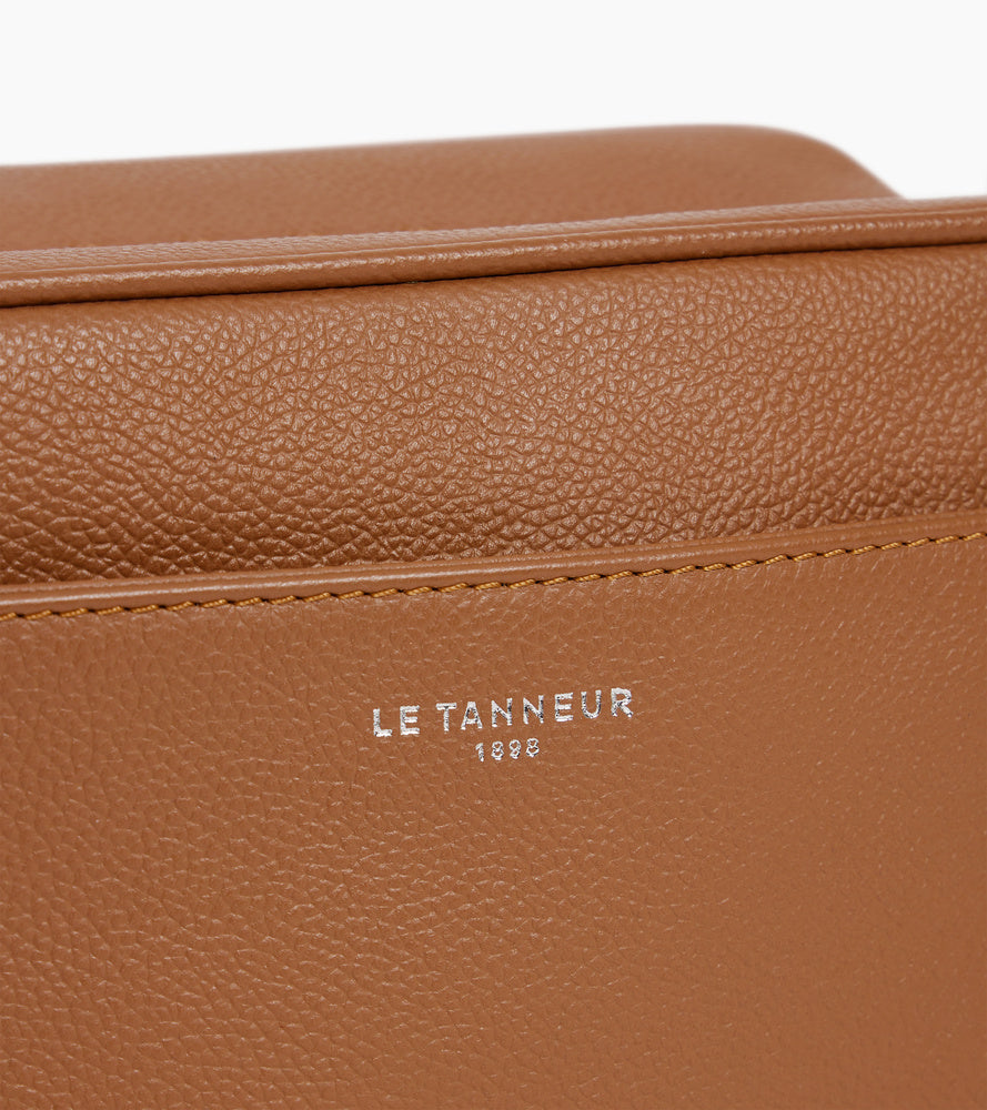 Le Tanneur trousse toilette cuir grainé marron zippée