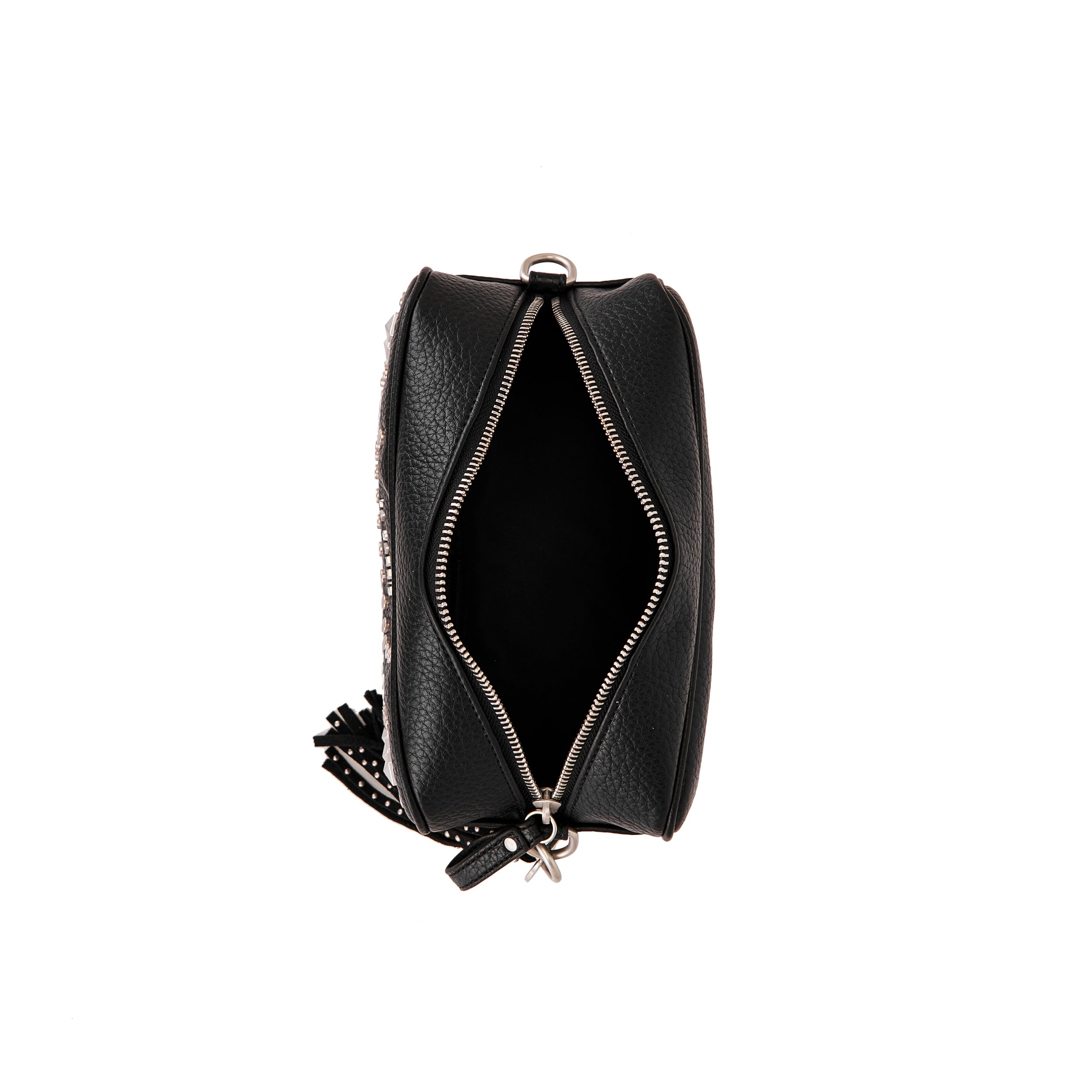 La Carrie Solid sac à main noir clouté chaîne