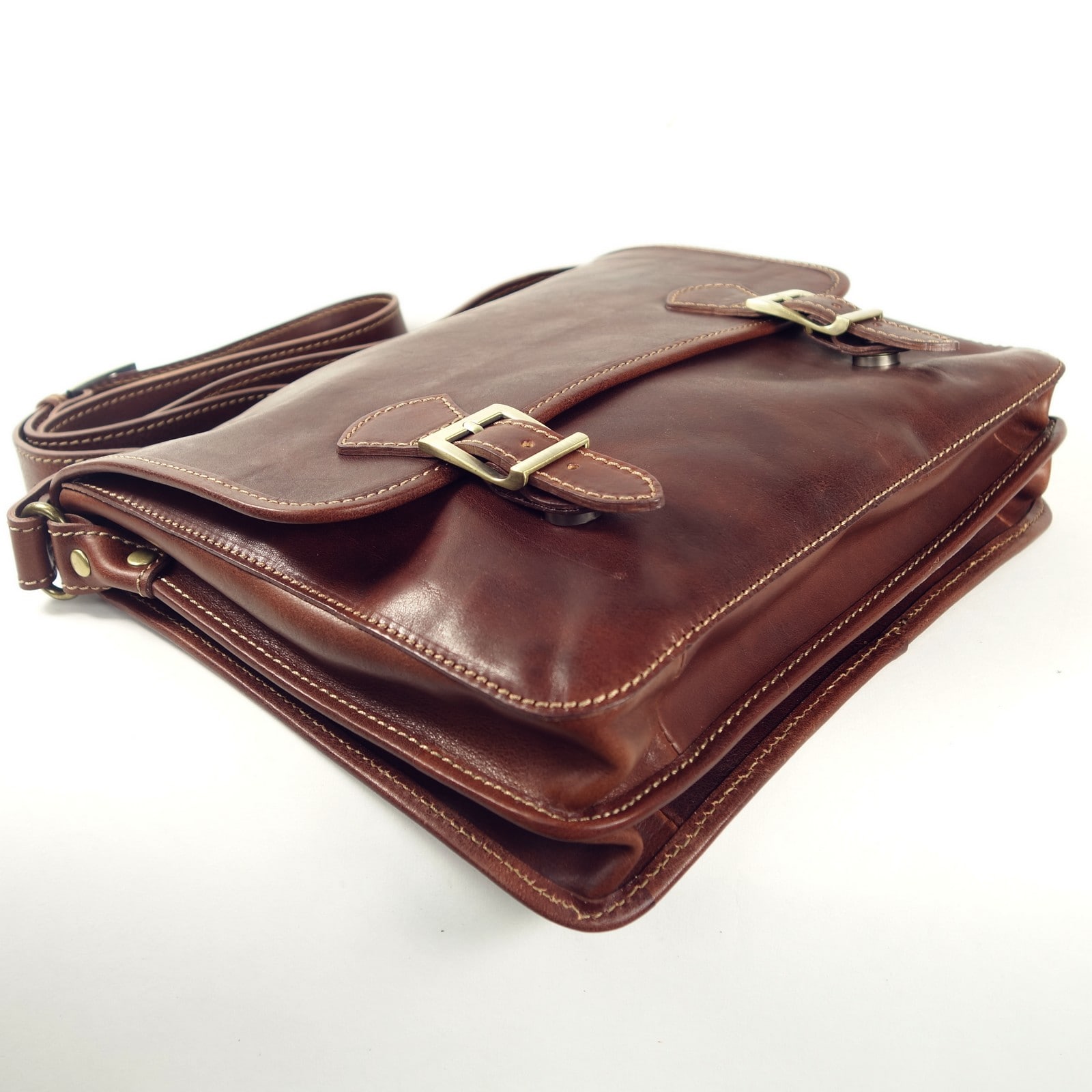 Collection Esprit Cuir Messenger sacoche marron cuir