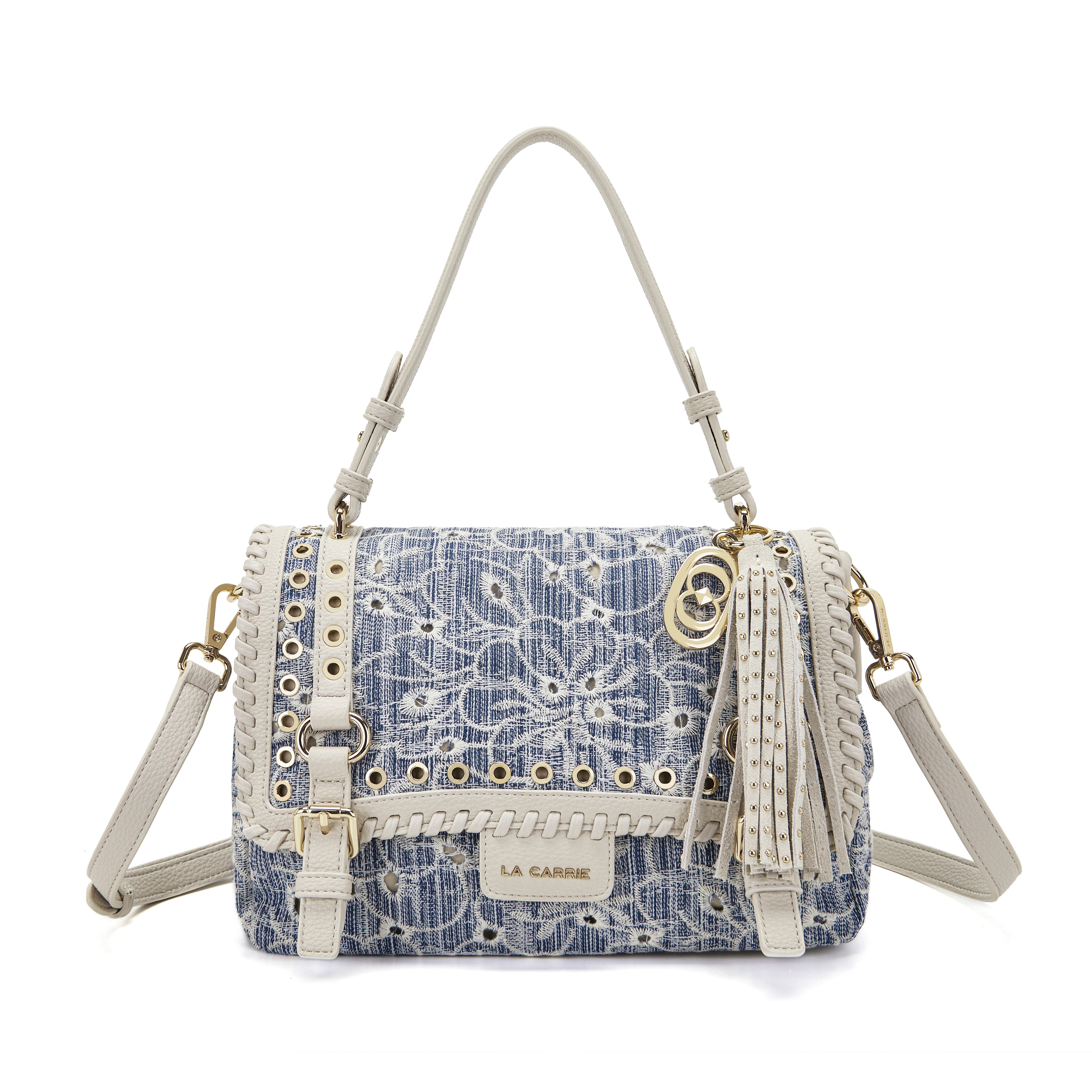 La Carrie Bag Atena sac shopping jean bleu 30x16x18 cm