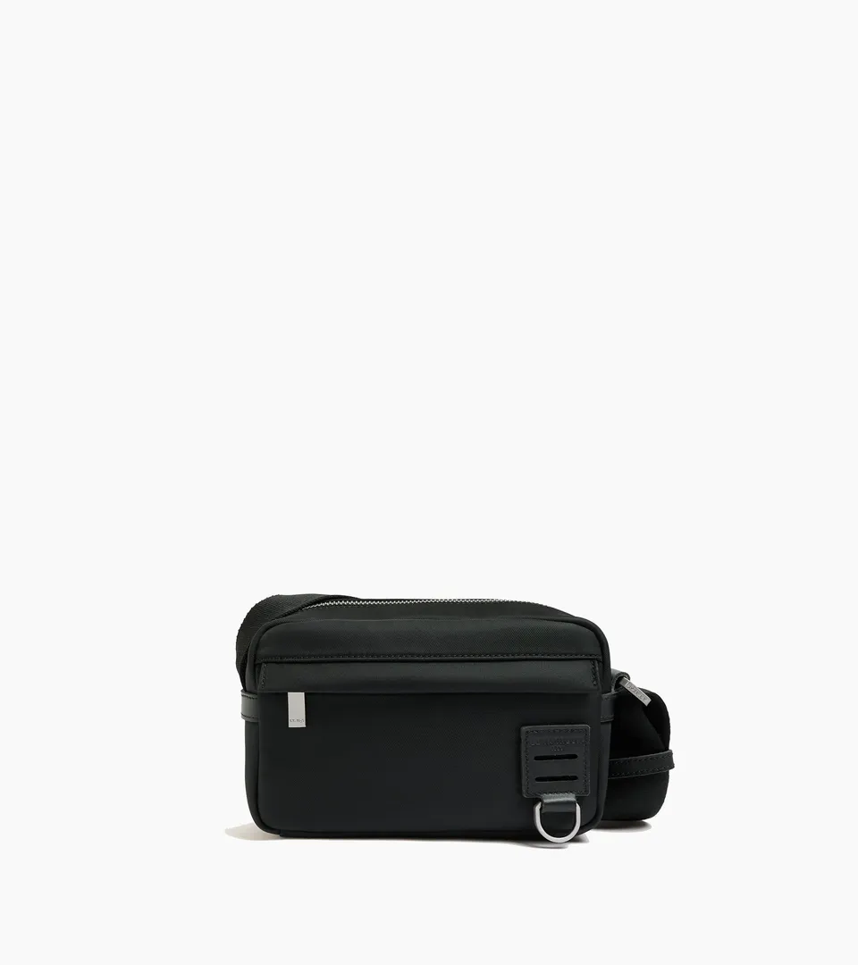 Le Tanneur Basile sac bandoulière toile nylon cuir noir
