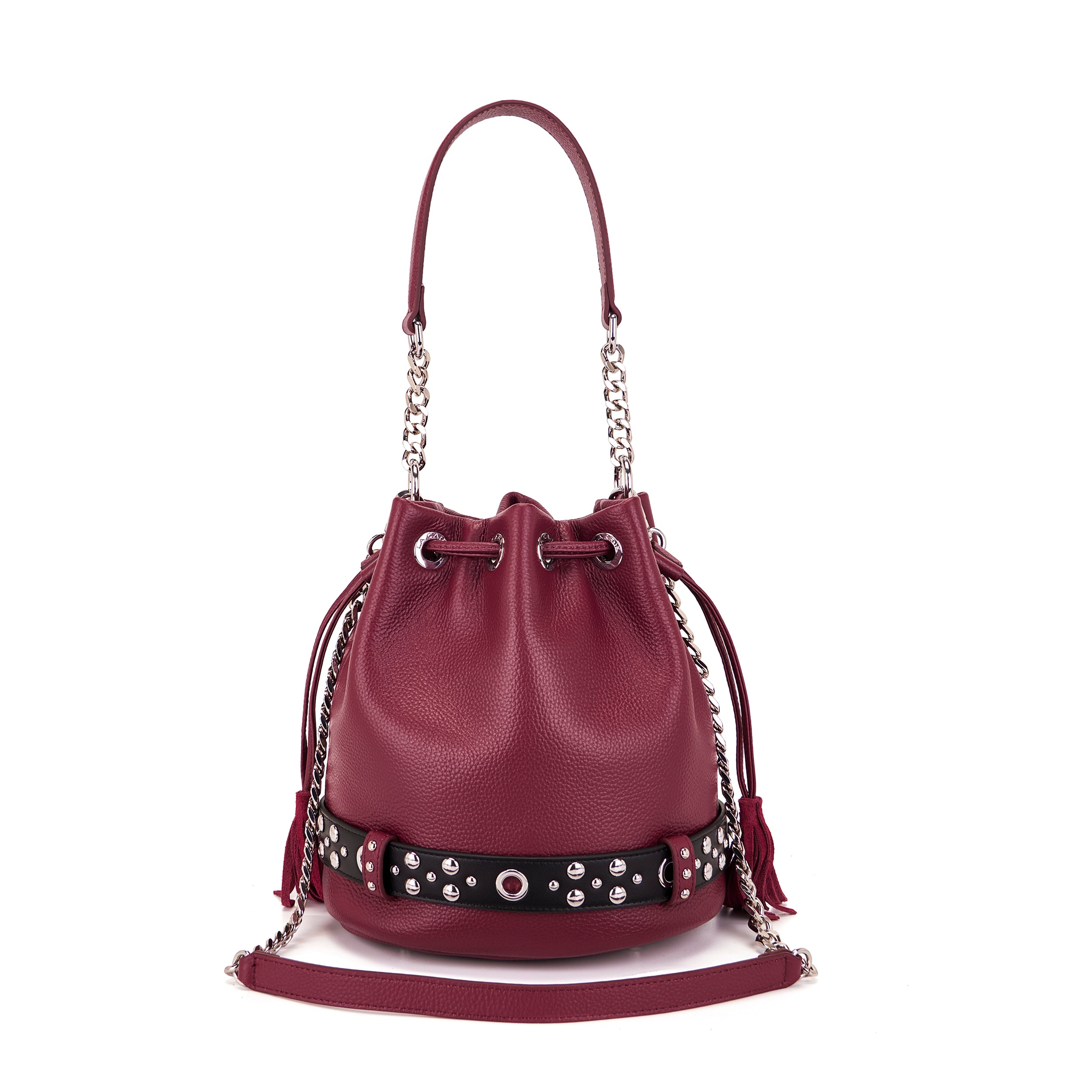 La Carrie Backdoor sac seau PU bordeaux 24 cm