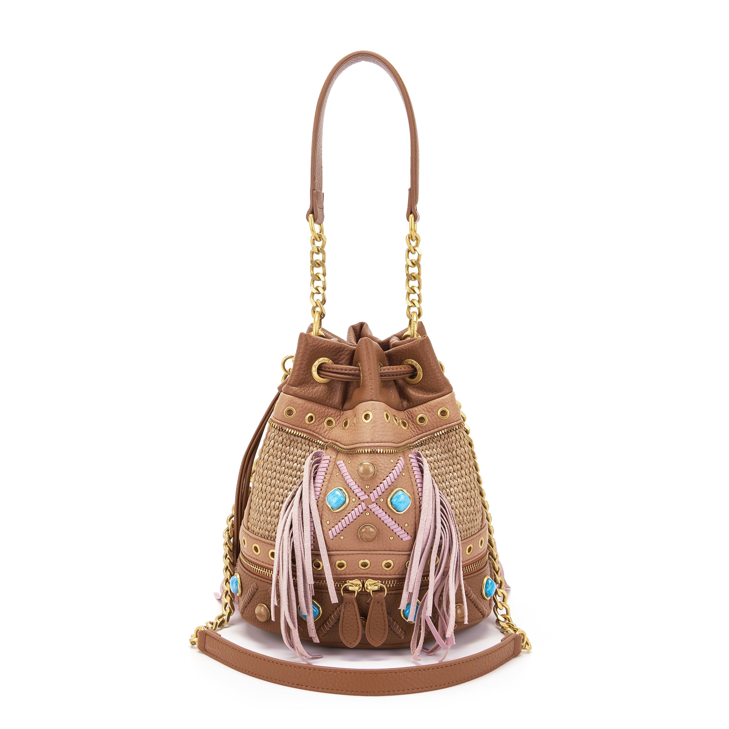 La Carrie Secchiello Jungle sac seau cotto tressé 24x17x26cm