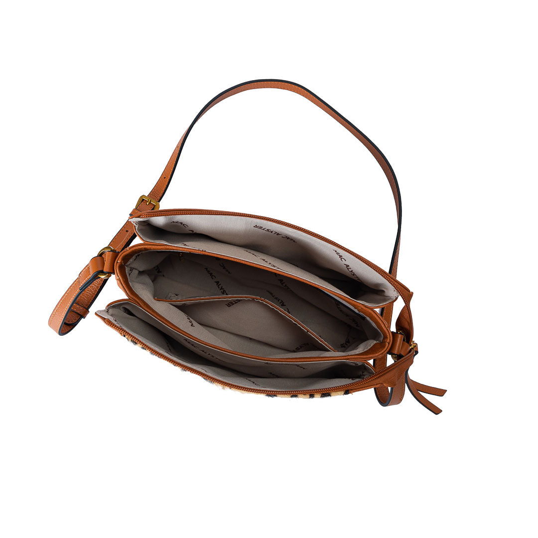 Mac Alyster Ines sac bandoulière cuir Léopard 24 cm