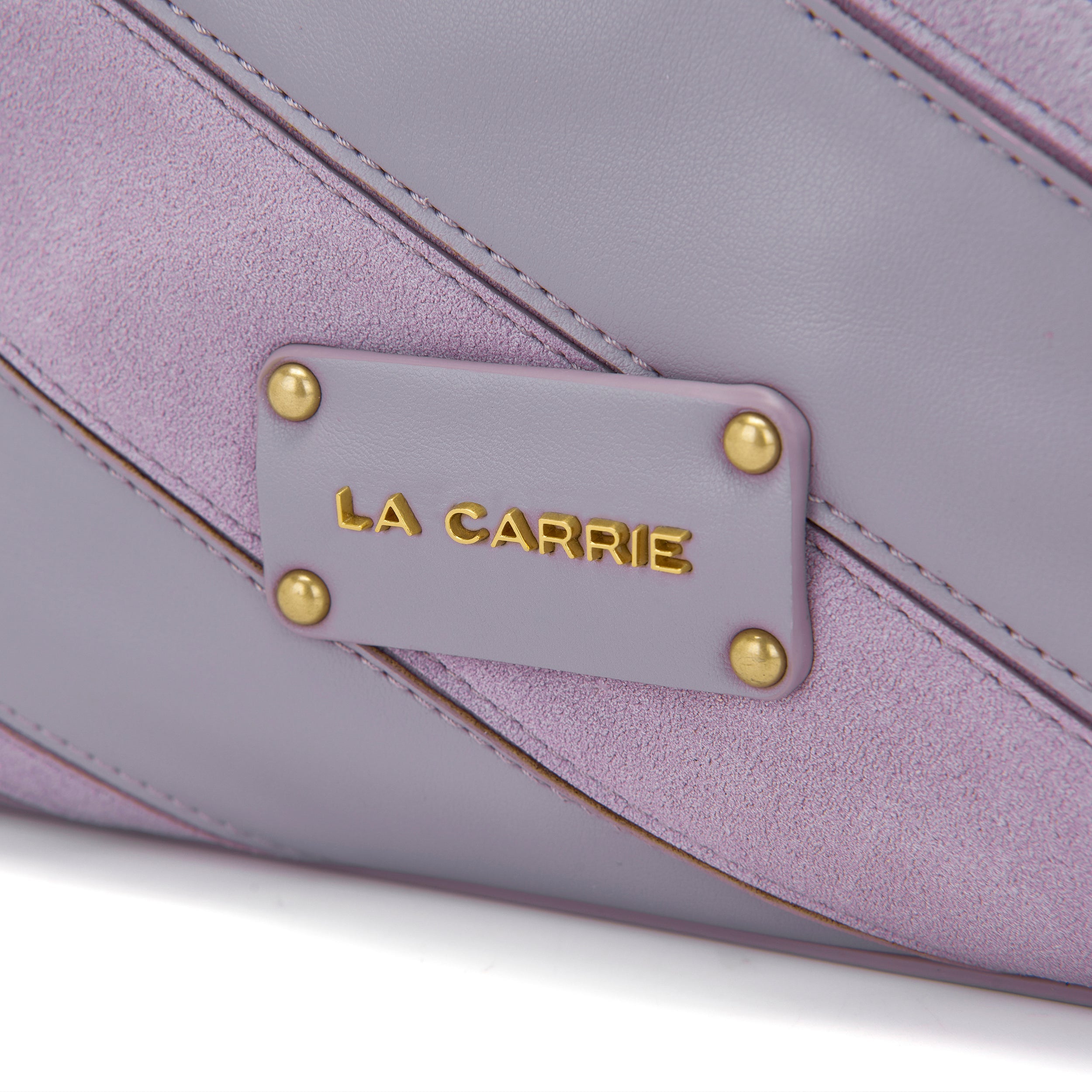 La Carrie Stripes Sac Épaule Lavande PU Daim 31x10x22 cm