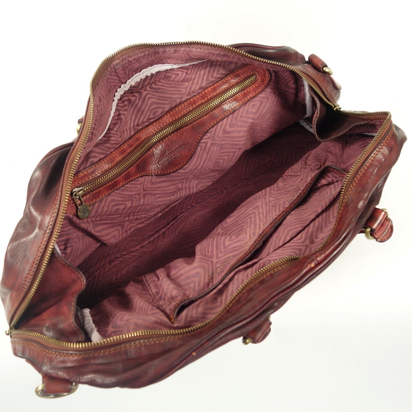 Collection Esprit Cuir Fabio sac week-end cuir bordeaux femme