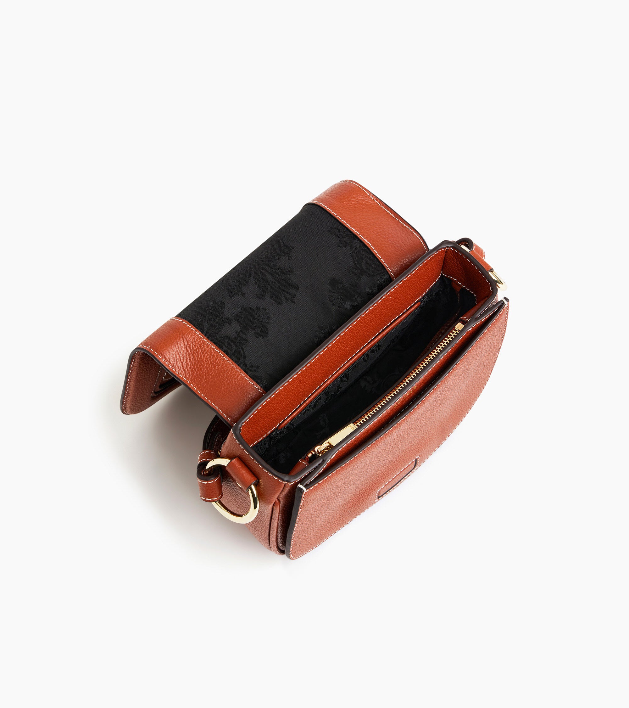 Le Tanneur Ella sac bandoulière cuir grainé Mahogany Brown