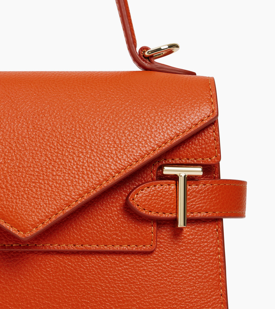 Le Tanneur Emilie petit sac à main cuir grainé double rabat