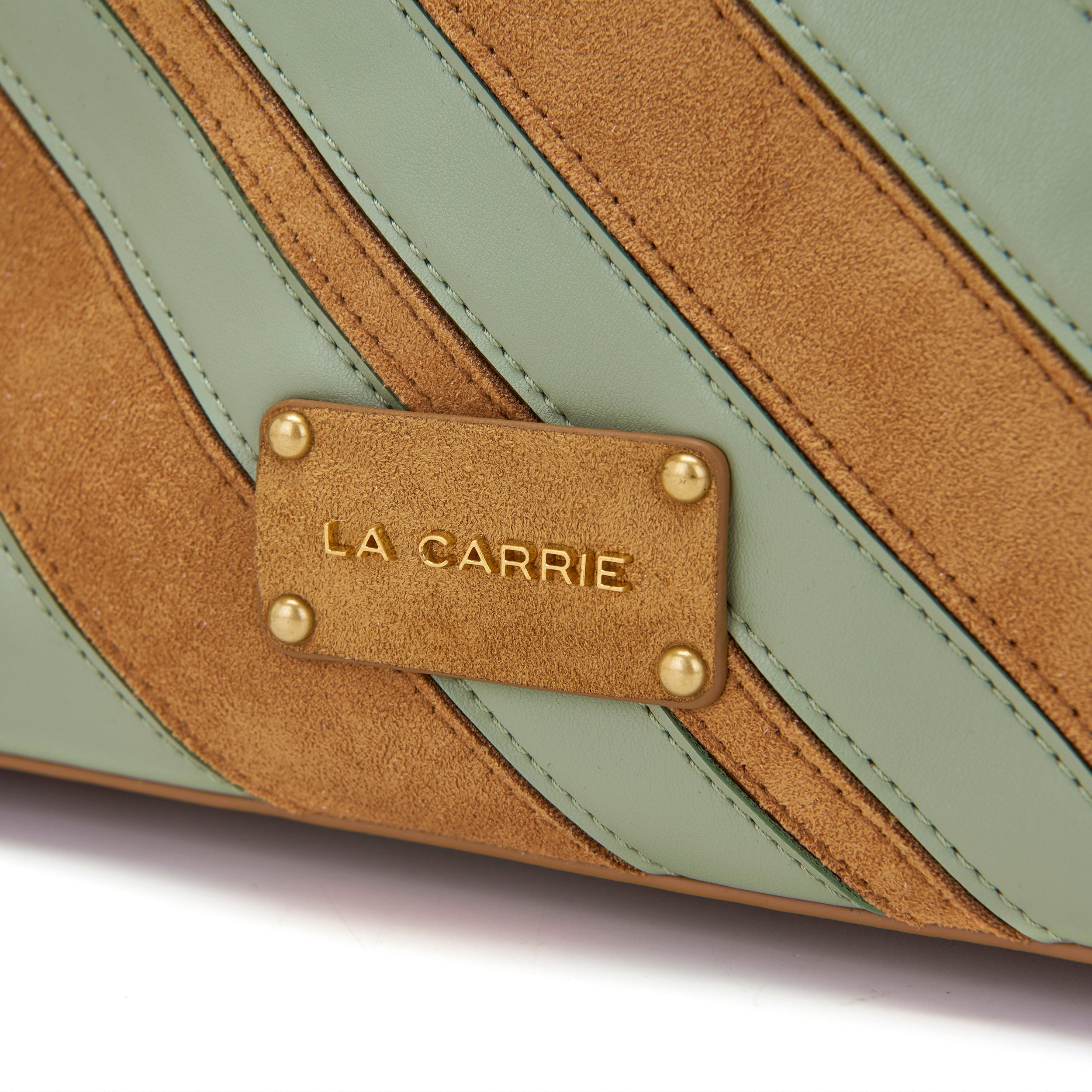 La Carrie Stripes sac cabas pu daim multi sage 41x12x25
